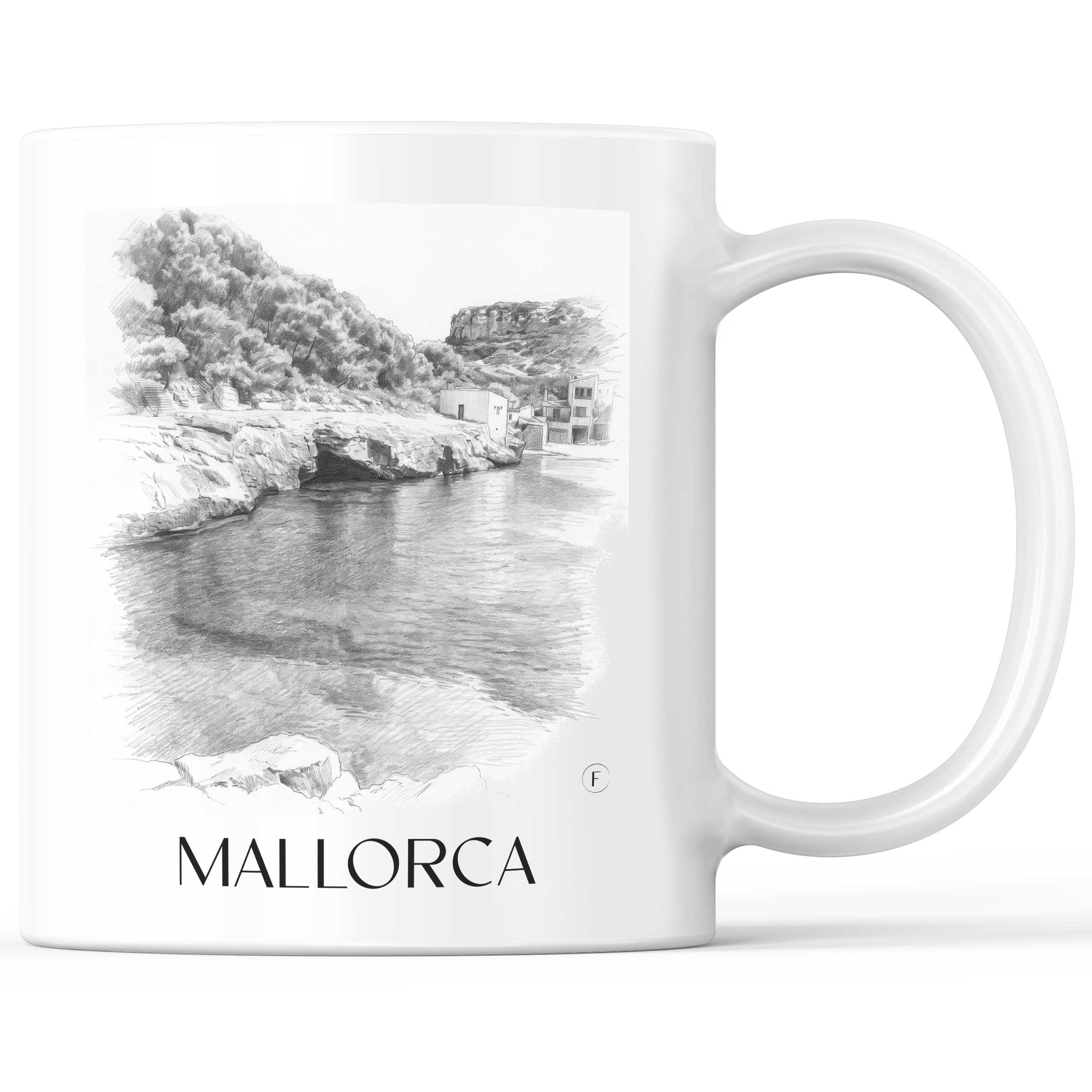 Mallorca - Spanien Becher - Kaffeetasse im Zeichnung Stil