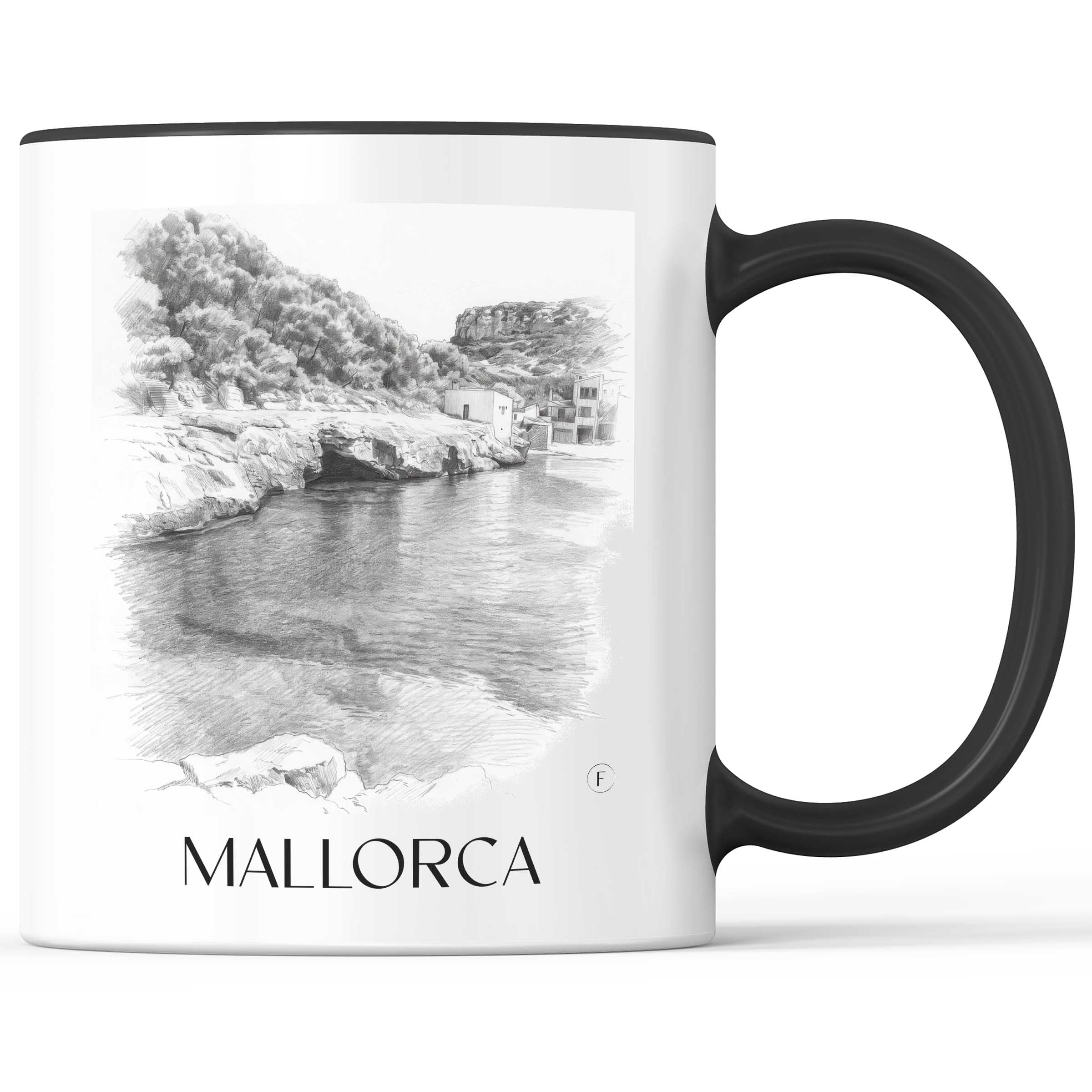 Mallorca - Spanien Becher - Kaffeetasse im Zeichnung Stil
