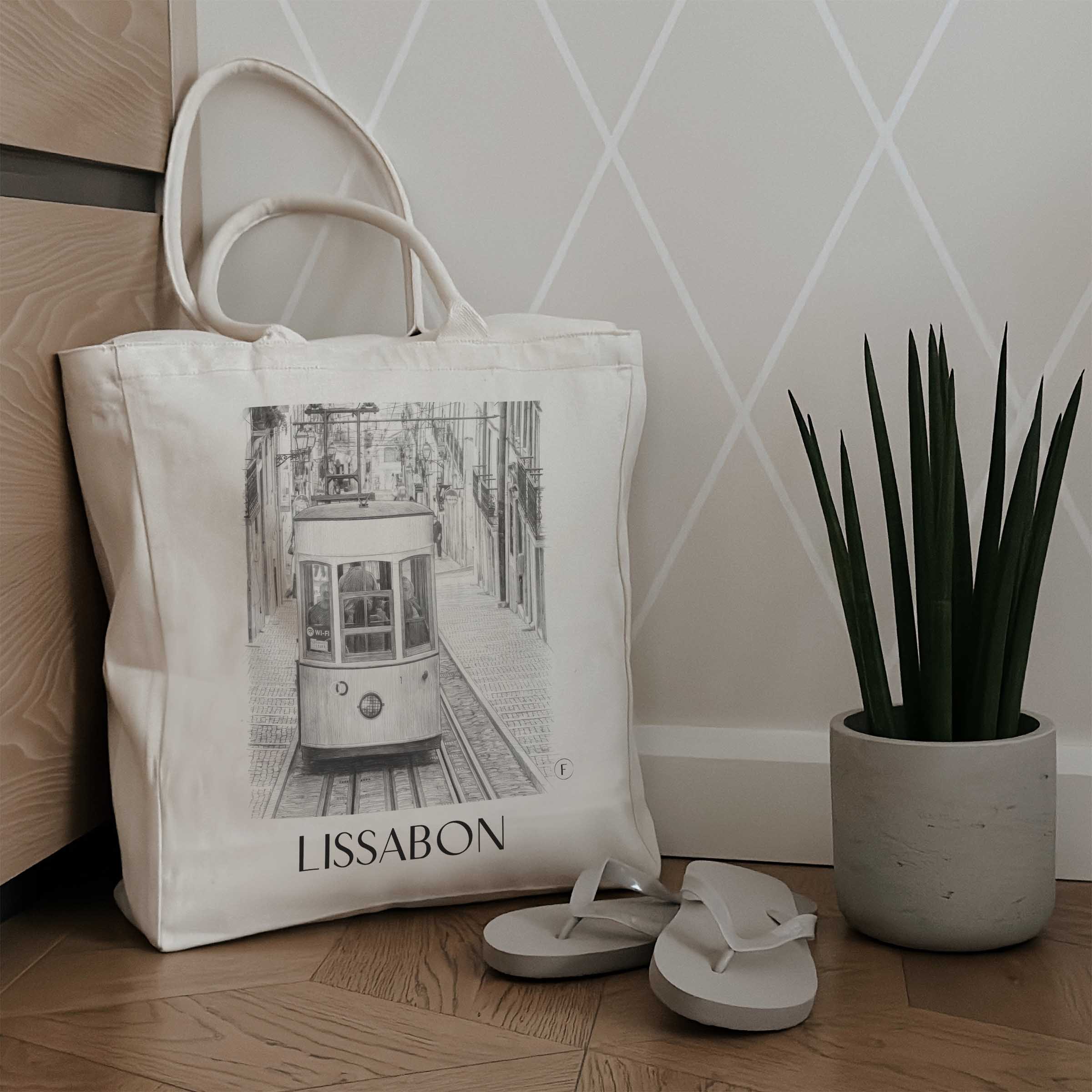 lissabon-portugal-einkaufstasche-bleistift-zeichnung-drawing