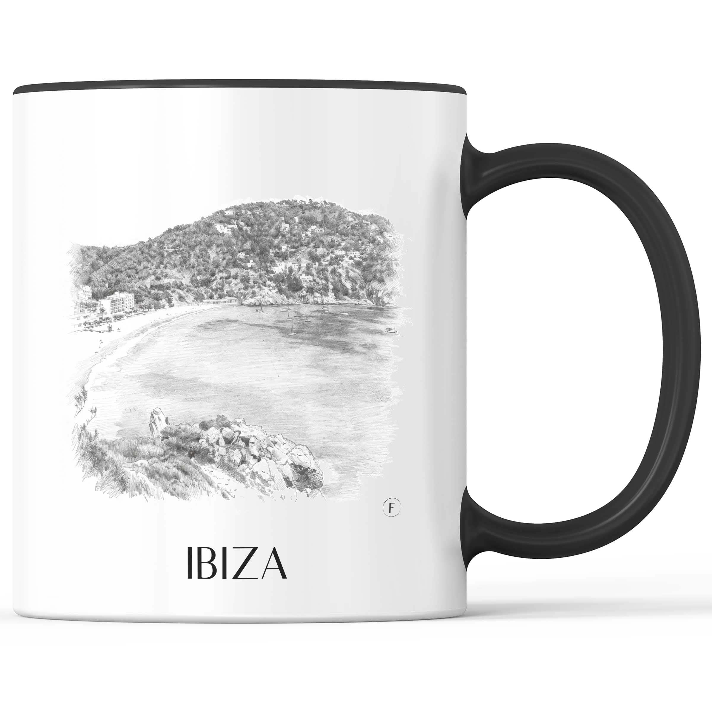 Ibiza - Spanien Becher - Kaffeetasse im Zeichnung Stil