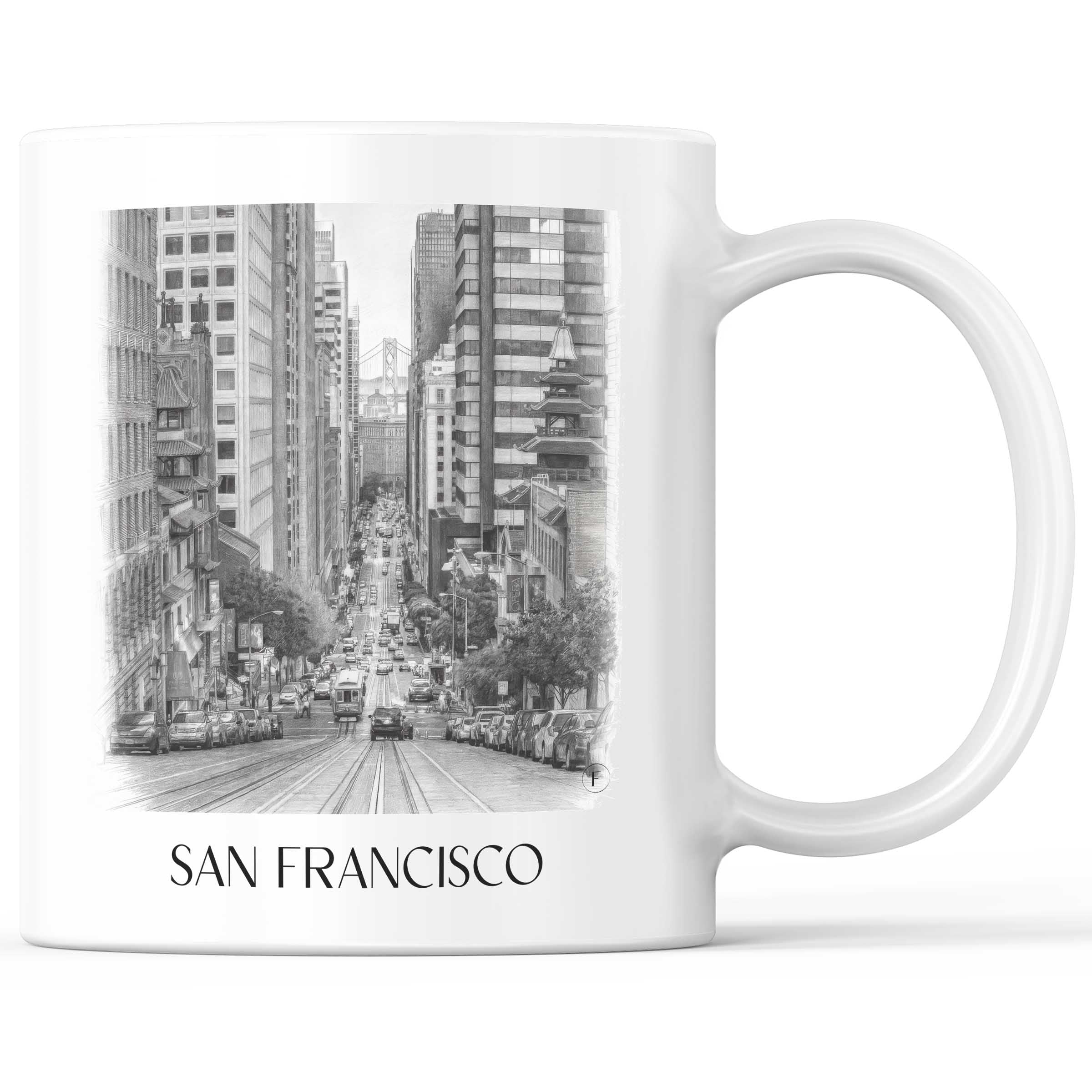 San Francisco - USA Becher - Kaffeetasse im Zeichnung Stil
