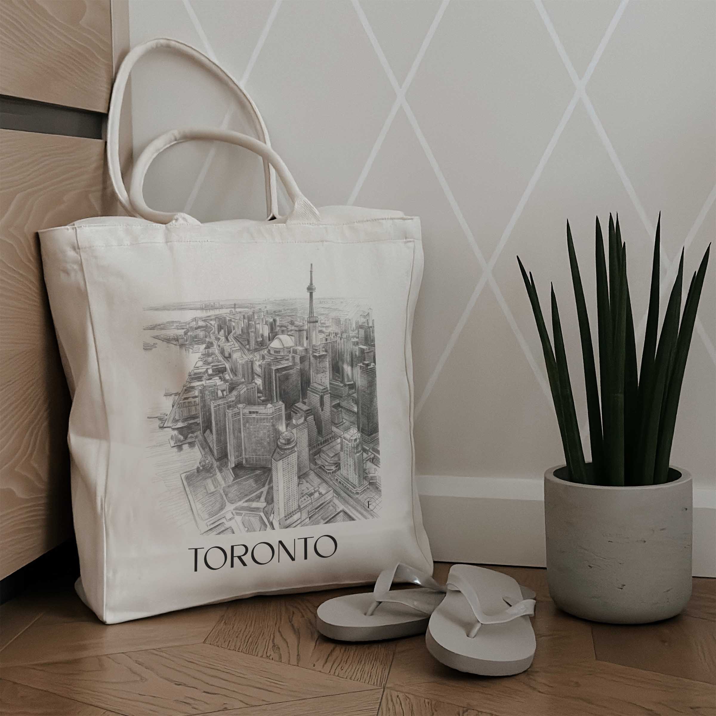 toronto-kanada-einkaufstasche-bleistift-zeichnung-drawing