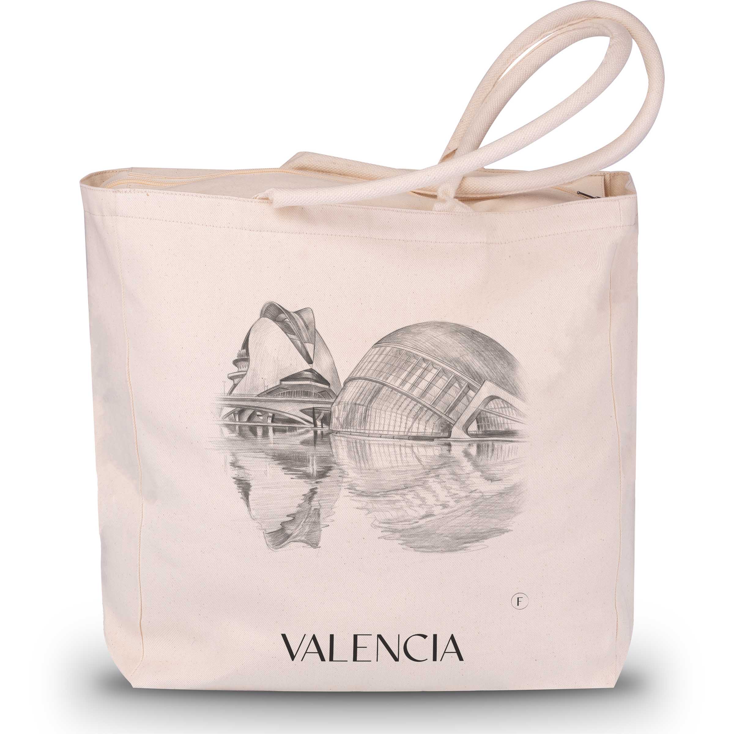 Valencia - Spanien Tote Bag - Einkaufstasche im Zeichnung Stil