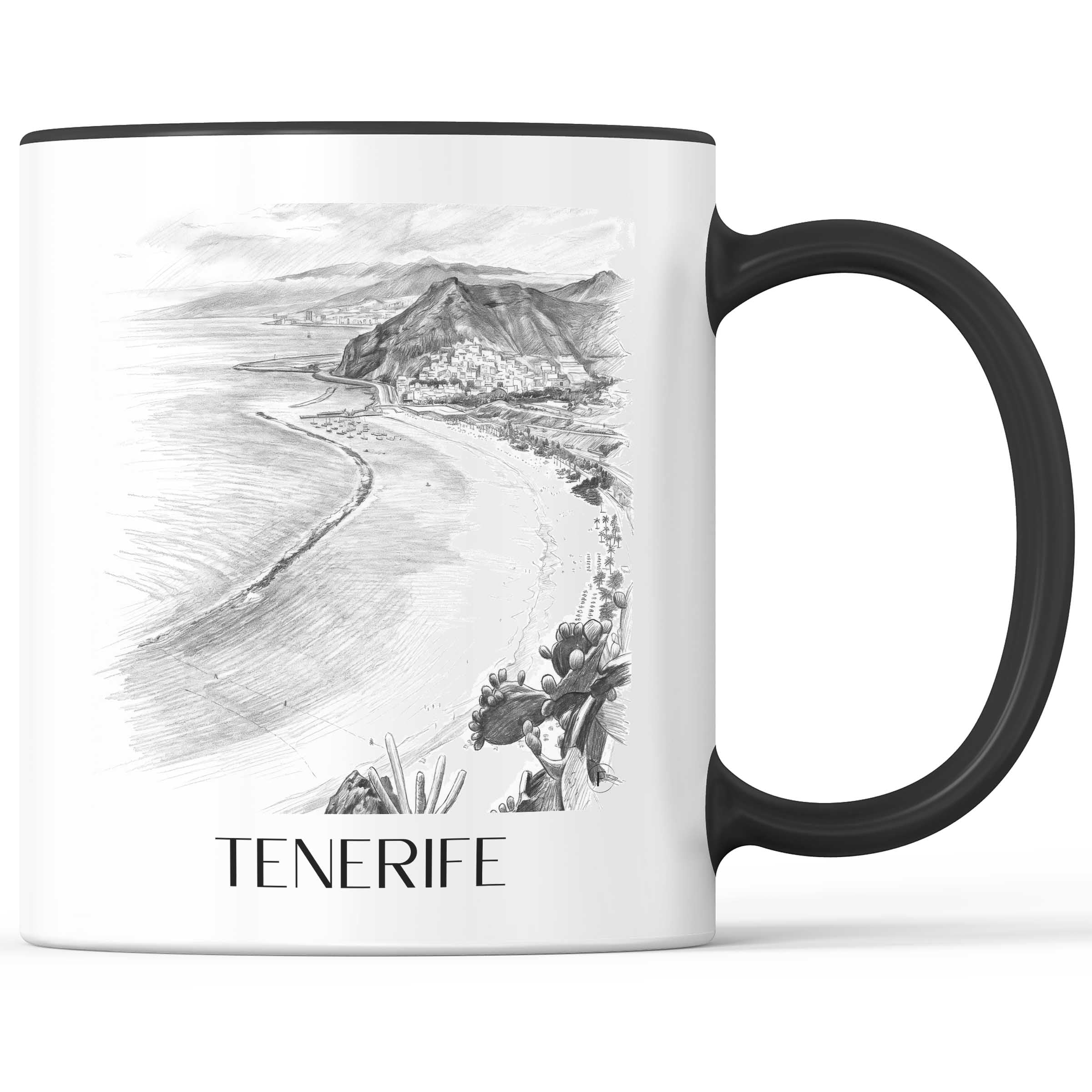 Teneriffa - Spanien Becher - Kaffeetasse im Zeichnung Stil