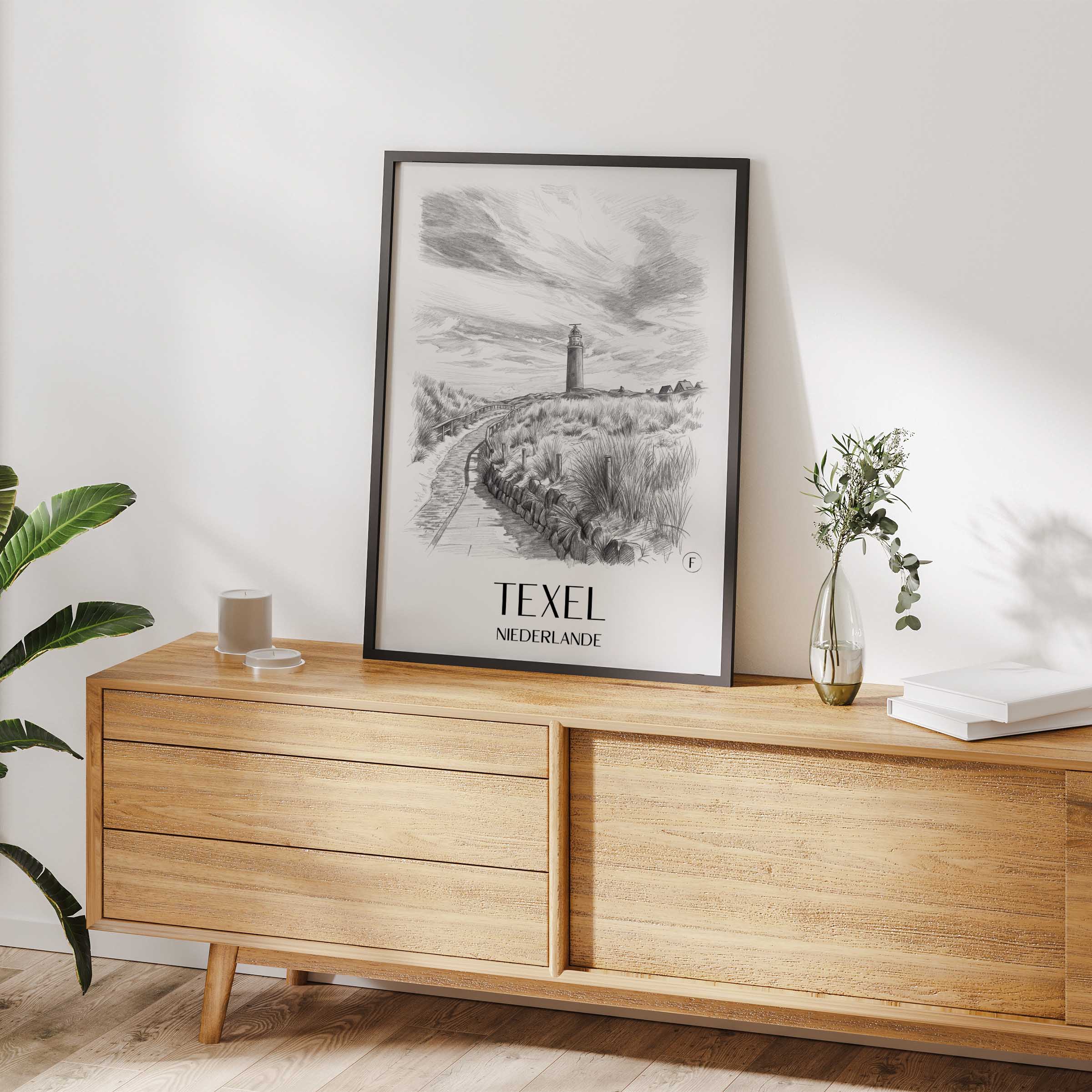 texel-niederlande-poster-bleistift-zeichnung-drawing