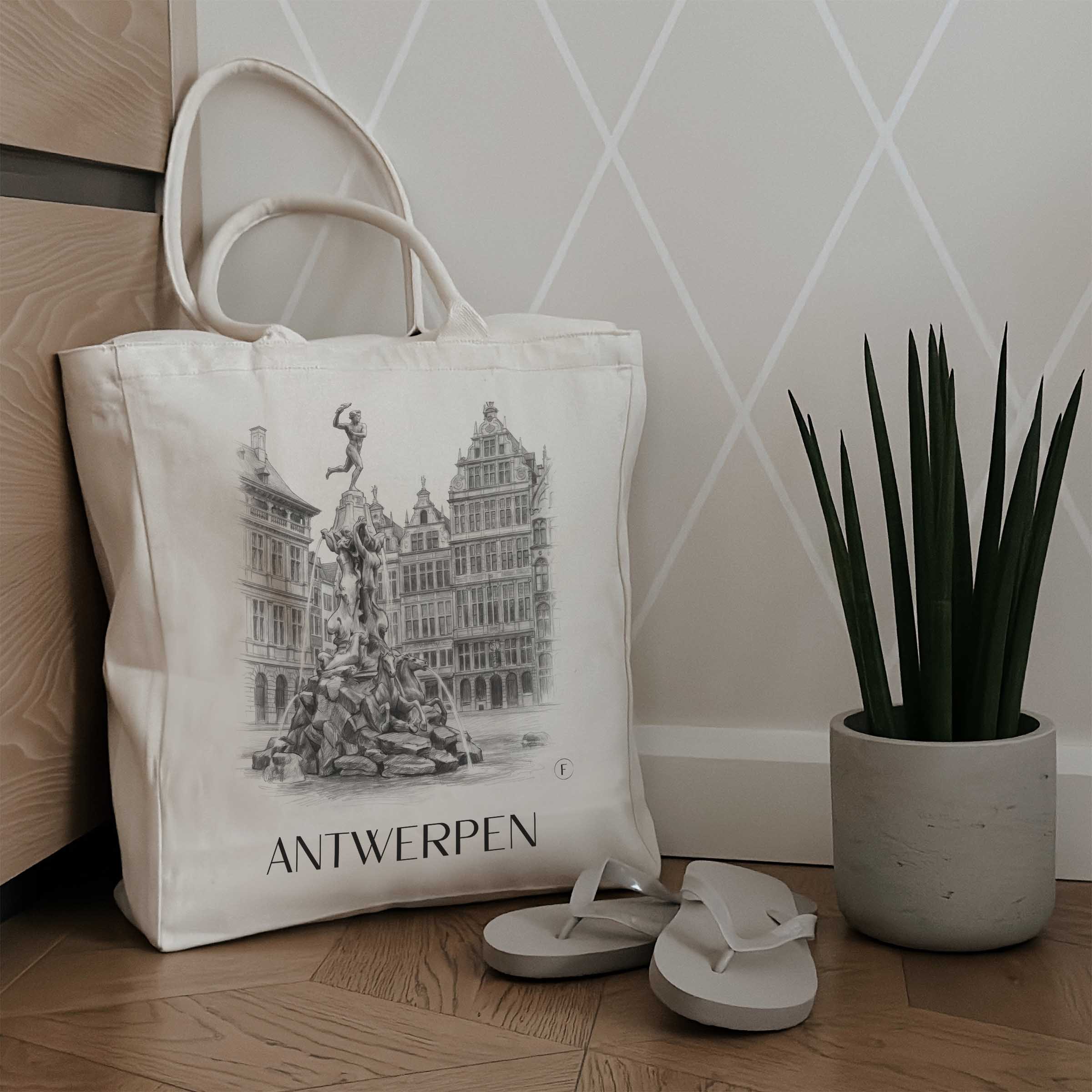 antwerpen-belgien-einkaufstasche-bleistift-zeichnung-drawing