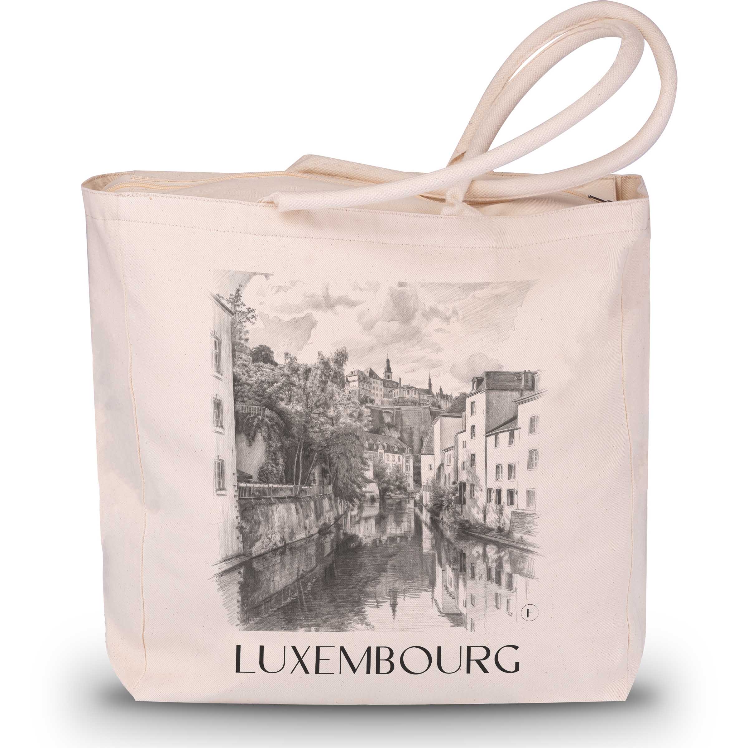 Luxemburg - Luxemburg Tote Bag - Einkaufstasche im Zeichnung Stil