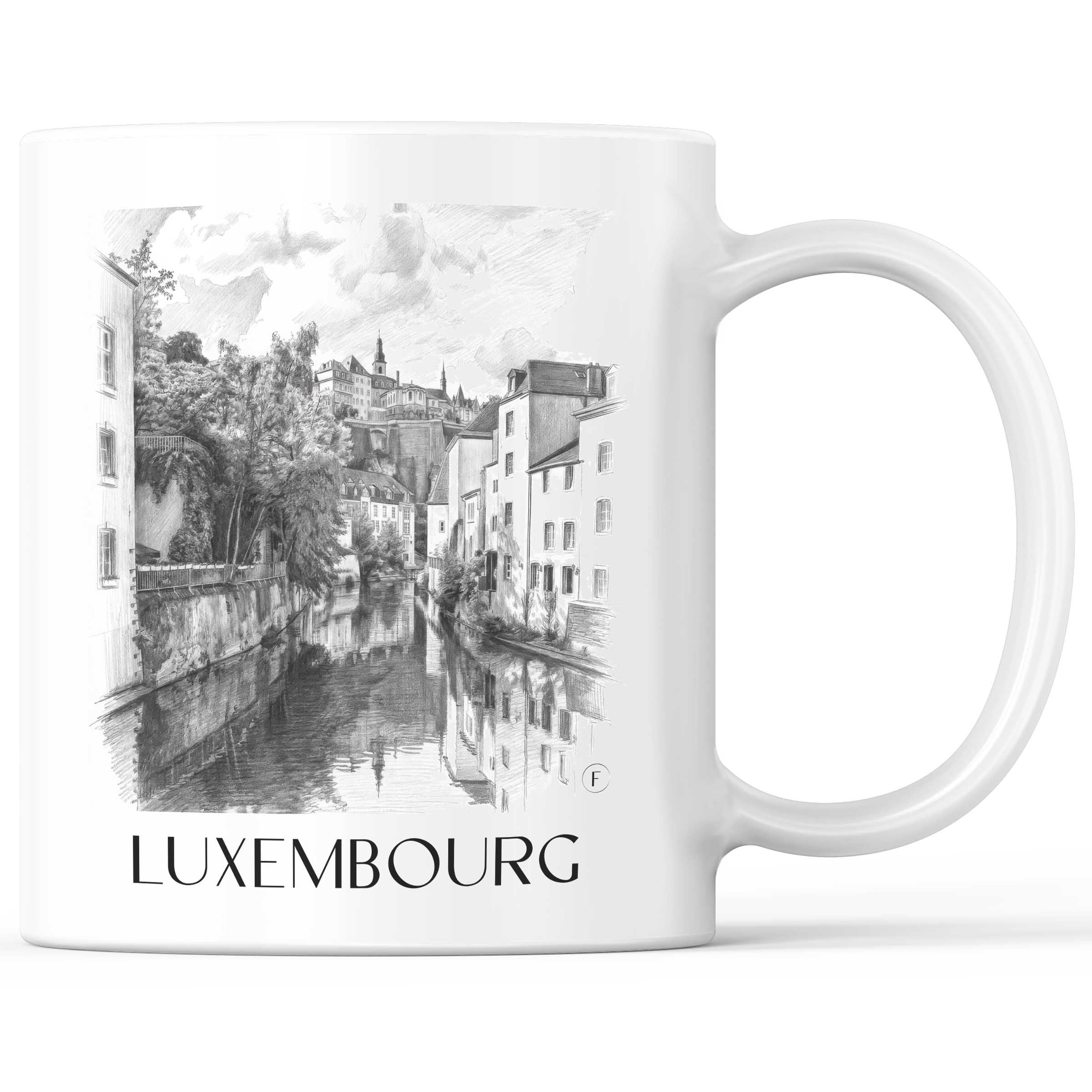 Luxemburg - Luxemburg Becher - Kaffeetasse im Zeichnung Stil