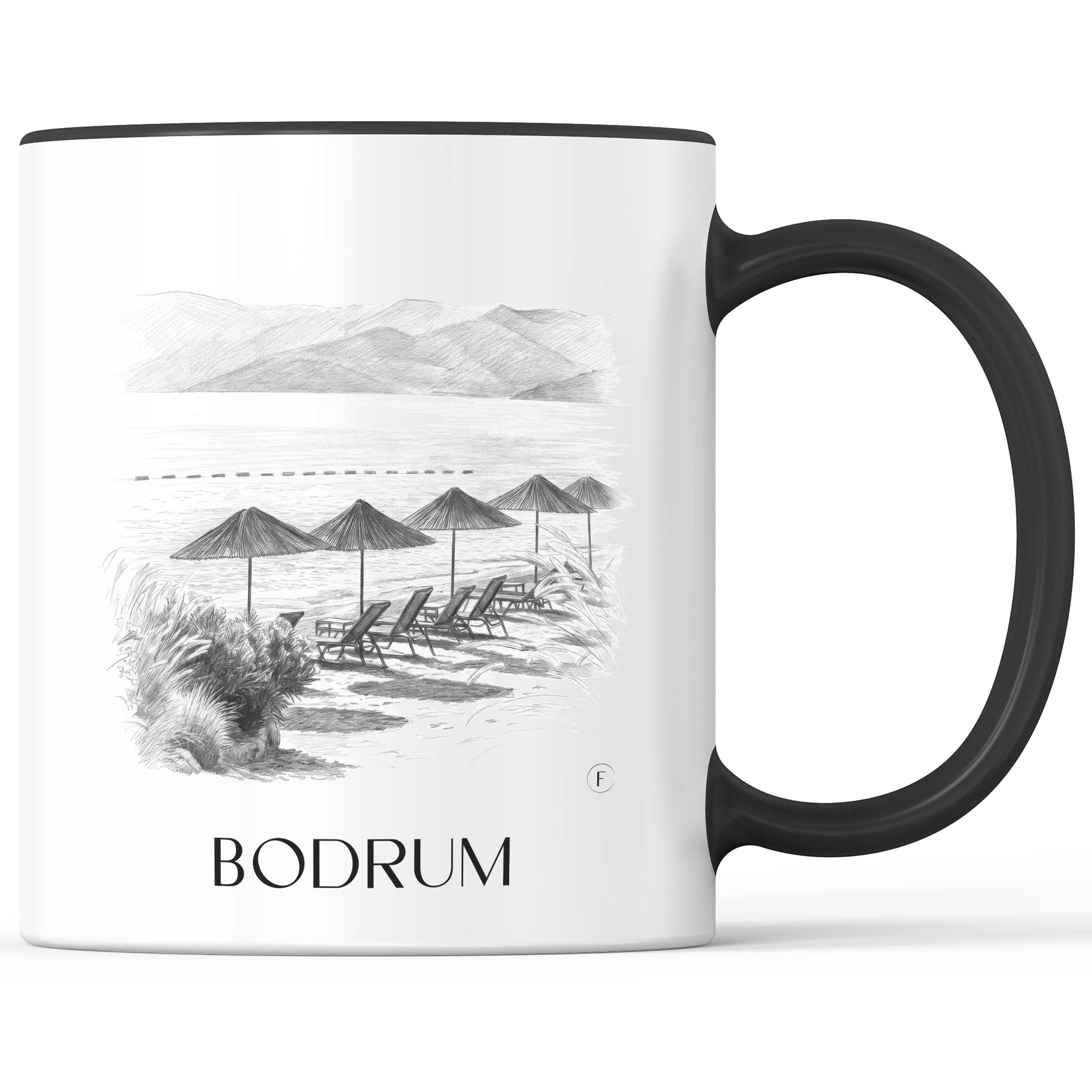 Bodrum - Türkei Becher - Kaffeetasse im Zeichnung Stil