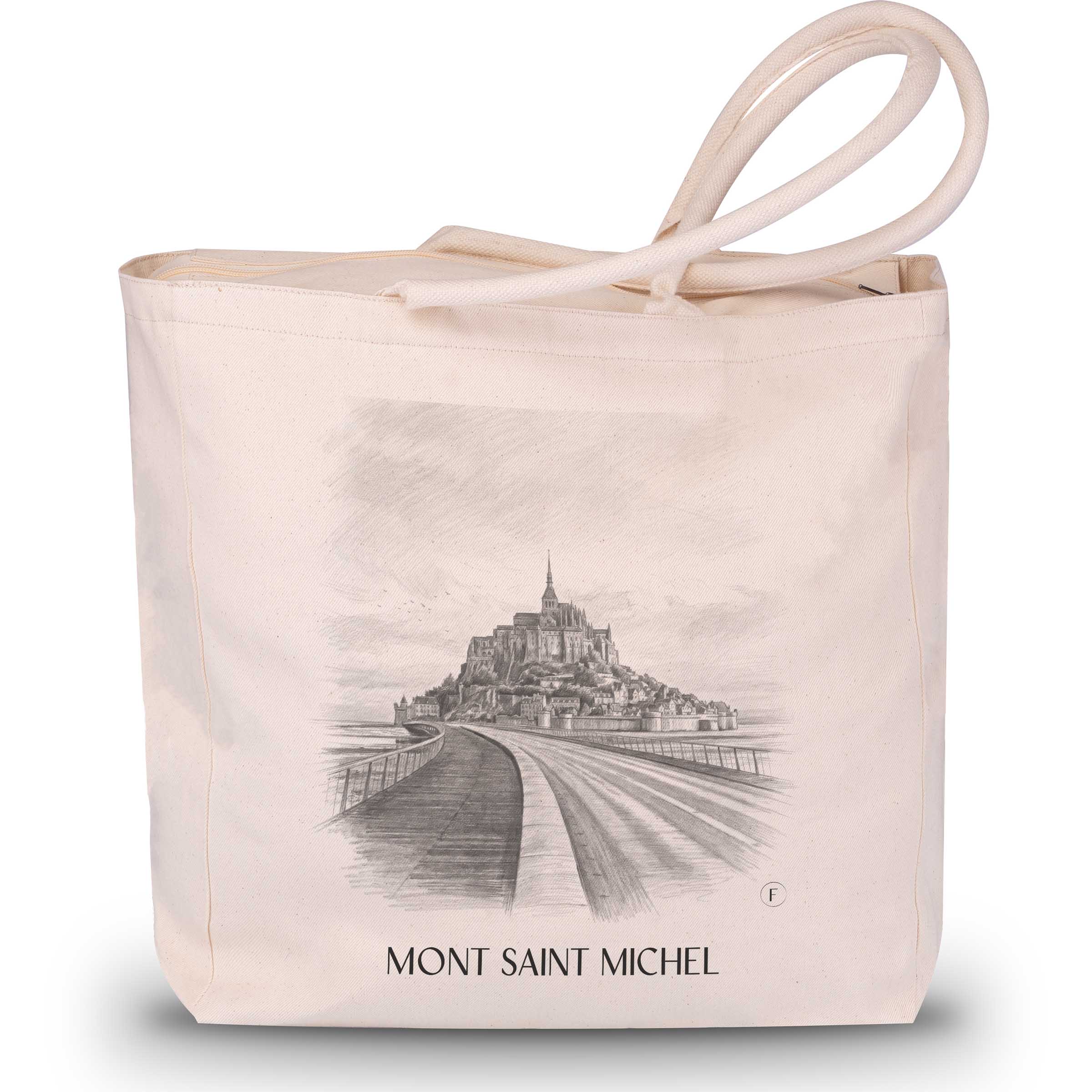 Mont Saint Michel - Frankreich Tote Bag - Einkaufstasche im Zeichnung Stil