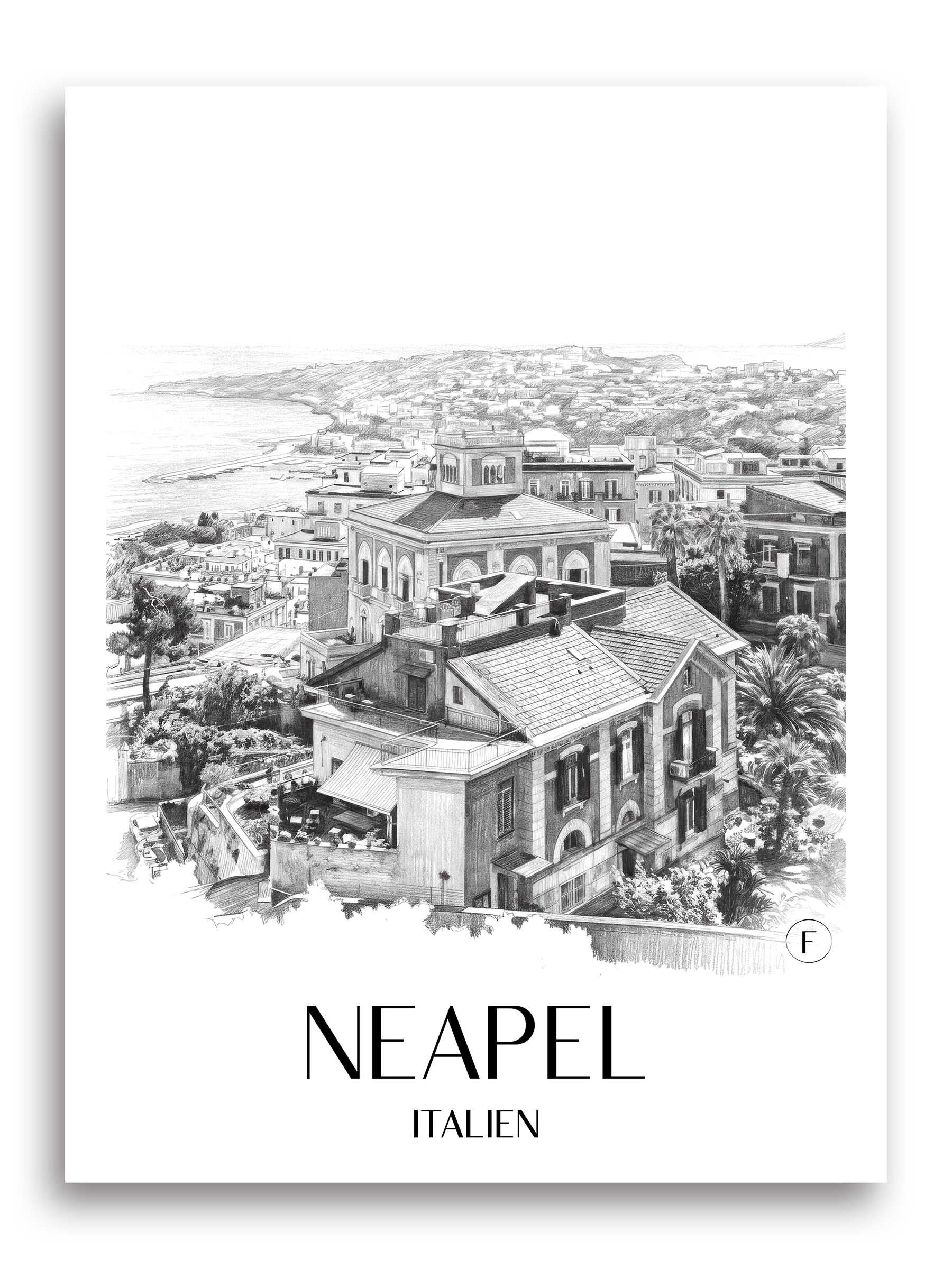neapel-italien-poster-bleistift-zeichnung-drawing