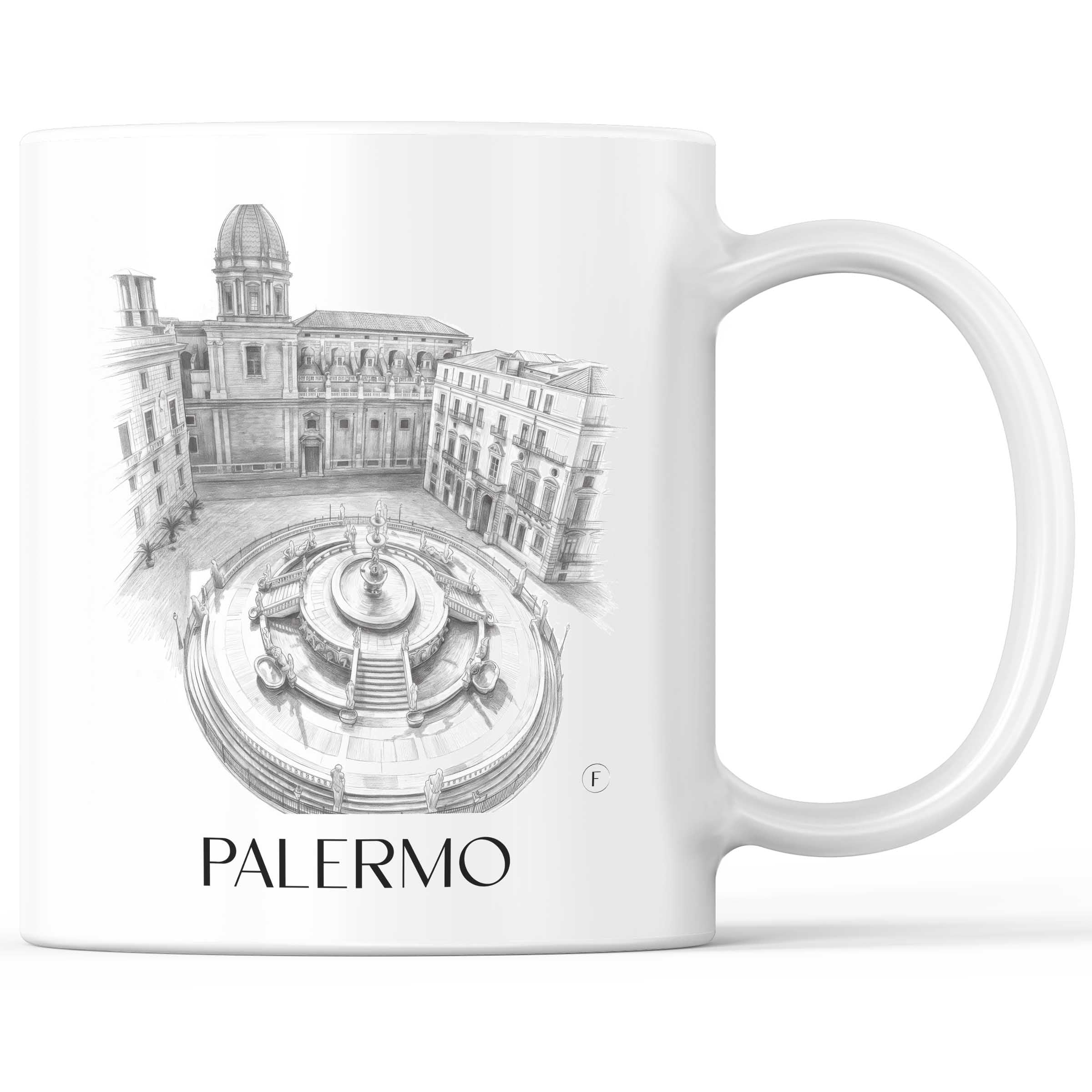 Palermo - Italien Becher - Kaffeetasse im Zeichnung Stil