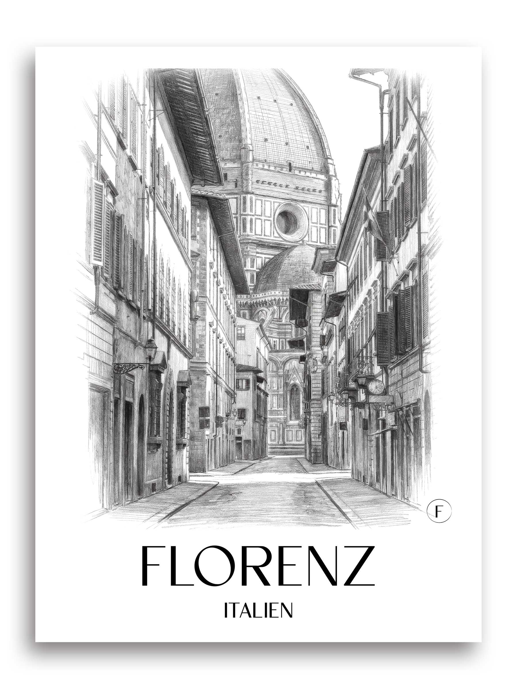 florenz-italien-poster-bleistift-zeichnung-drawing