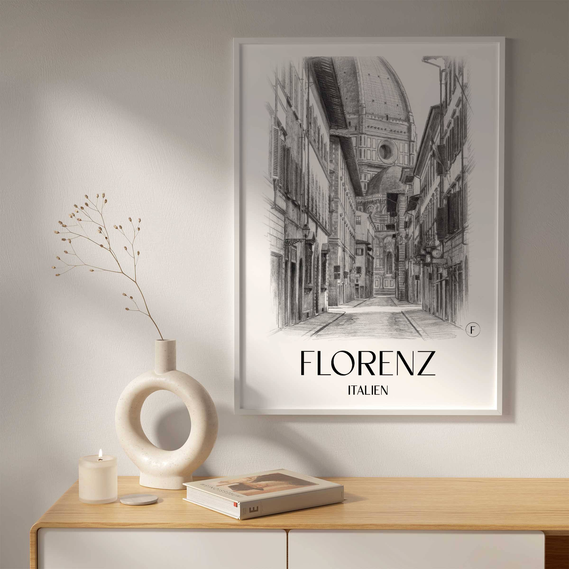 florenz-italien-poster-bleistift-zeichnung-drawing
