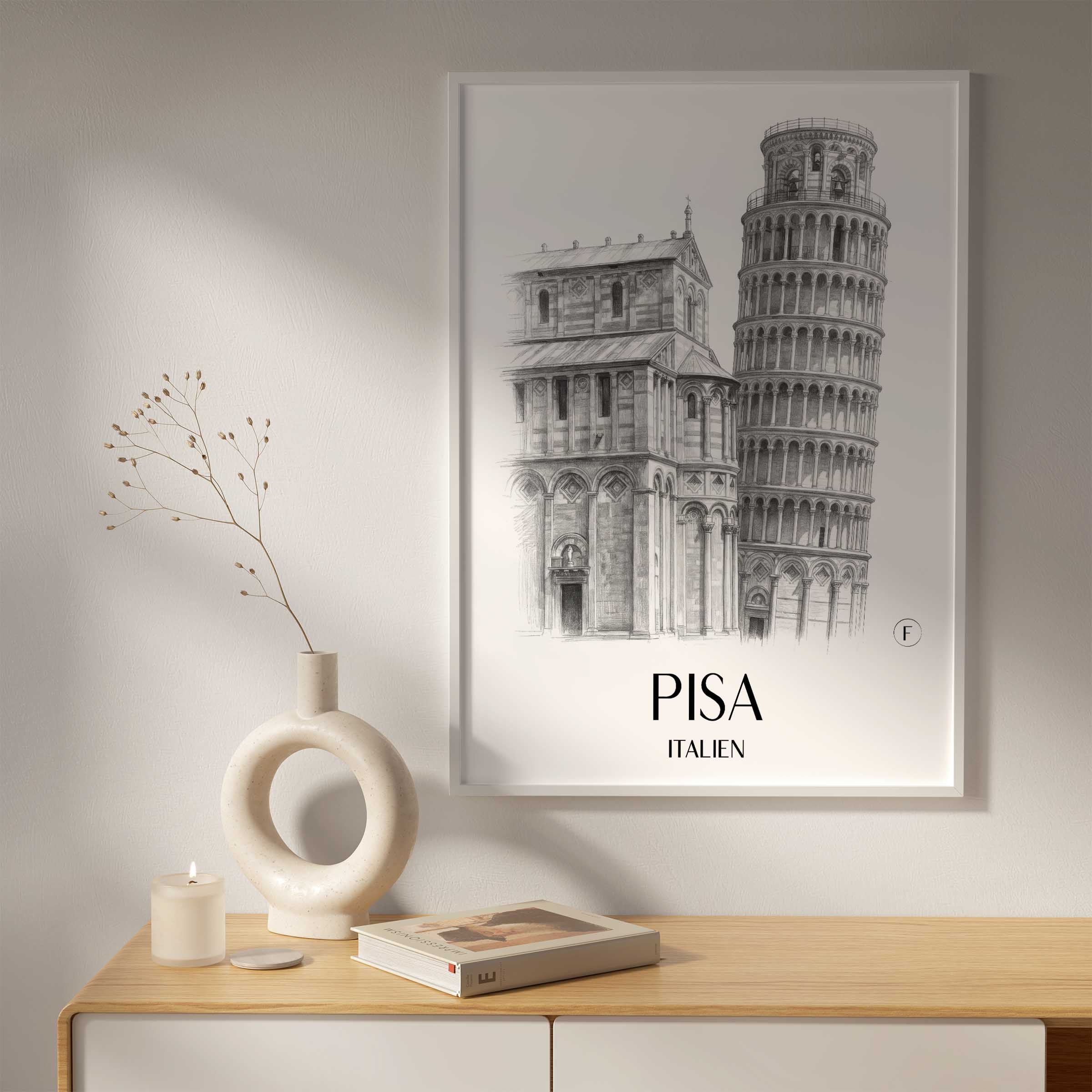 pisa-italien-poster-bleistift-zeichnung-drawing