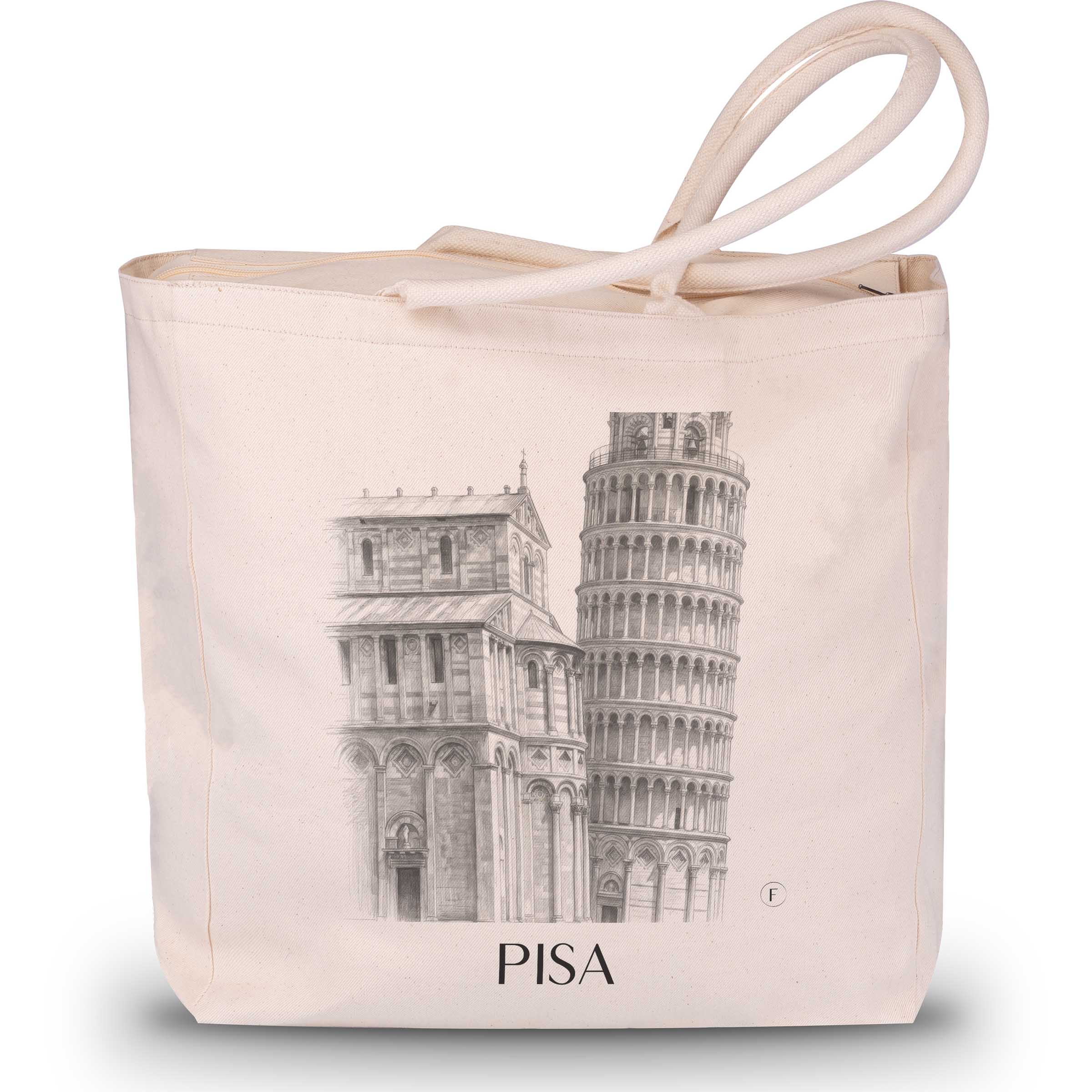 Pisa - Italy Tote Bag - Drawing Style Shopping Bag