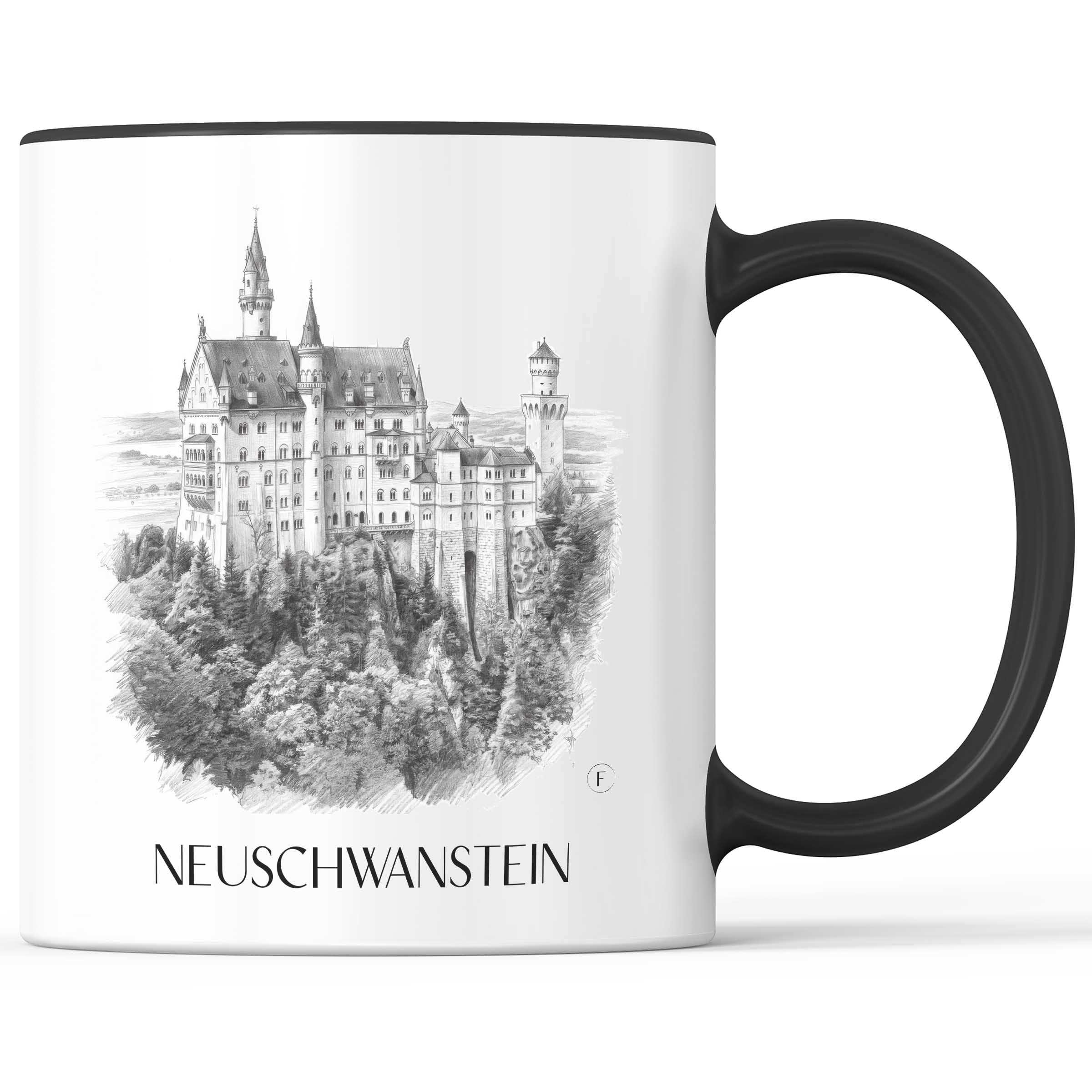 neuschwanstein-deutschland-kaffeebecher-bleistift-zeichnung-drawing