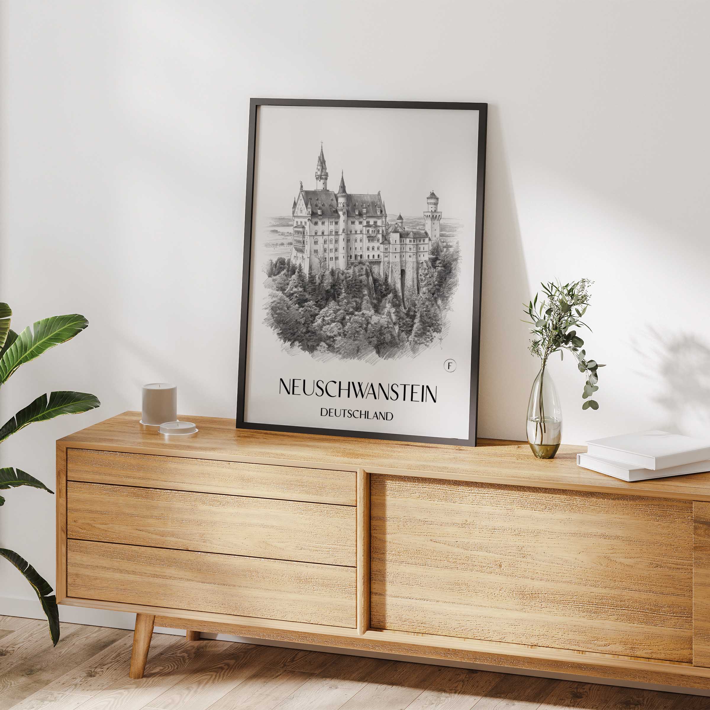 neuschwanstein-deutschland-poster-bleistift-zeichnung-drawing