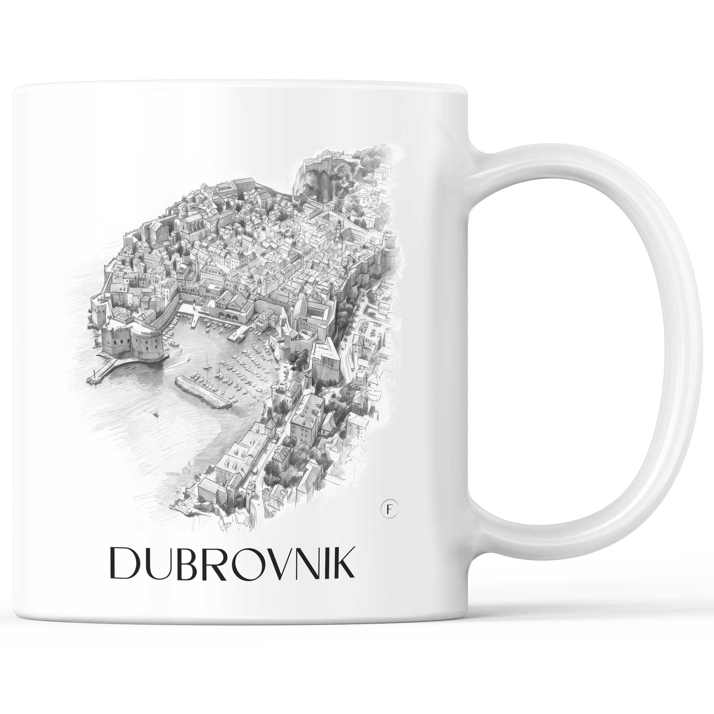 Dubrovnik - Kroatien Becher - Kaffeetasse im Zeichnung Stil