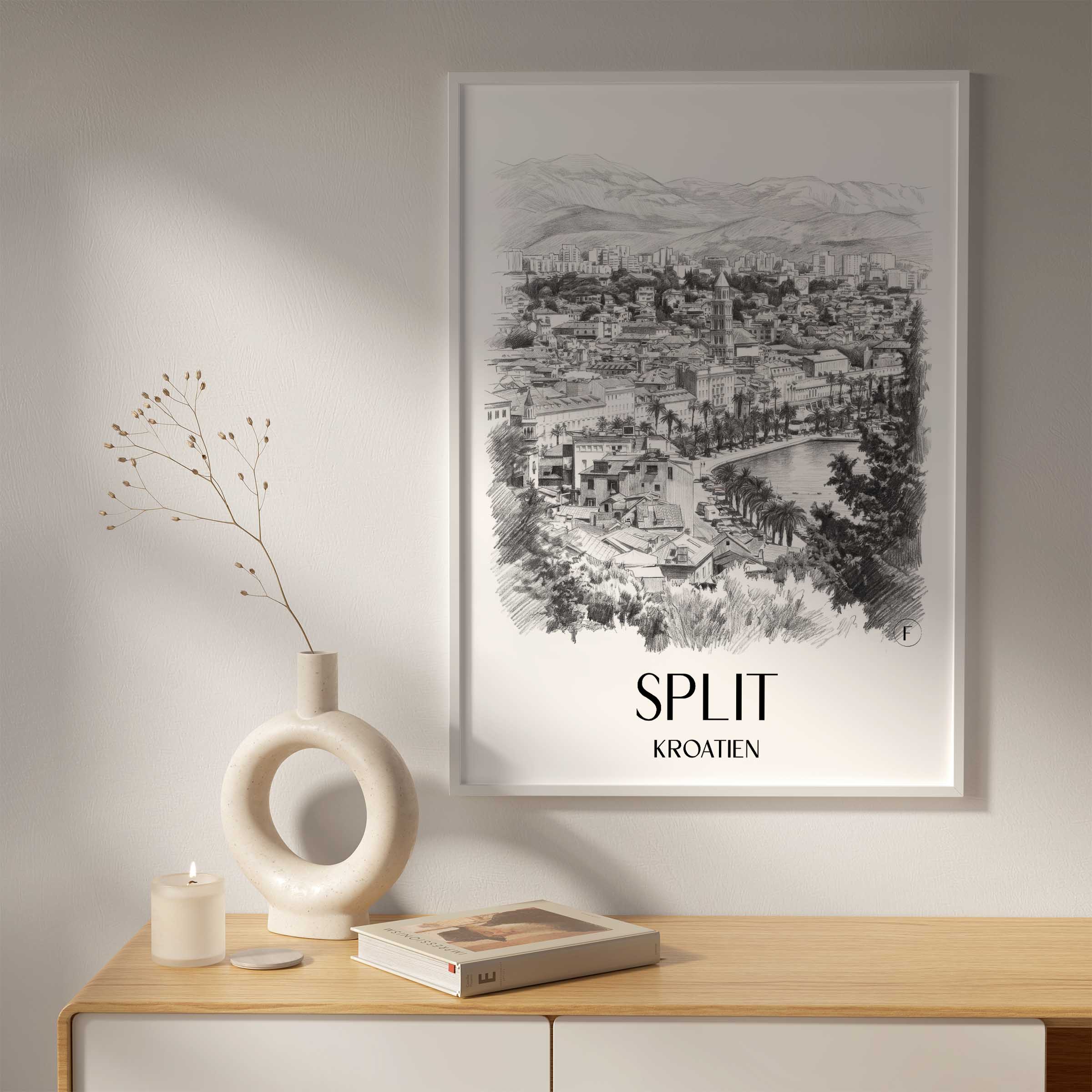 split-kroatien-poster-bleistift-zeichnung-drawing