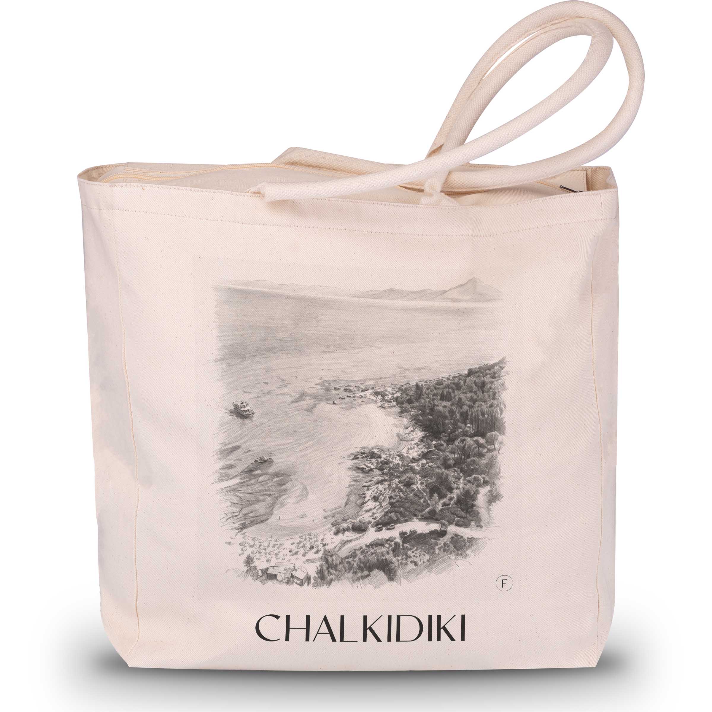 Chalkidiki - Griechenland Tote Bag - Einkaufstasche im Zeichnung Stil