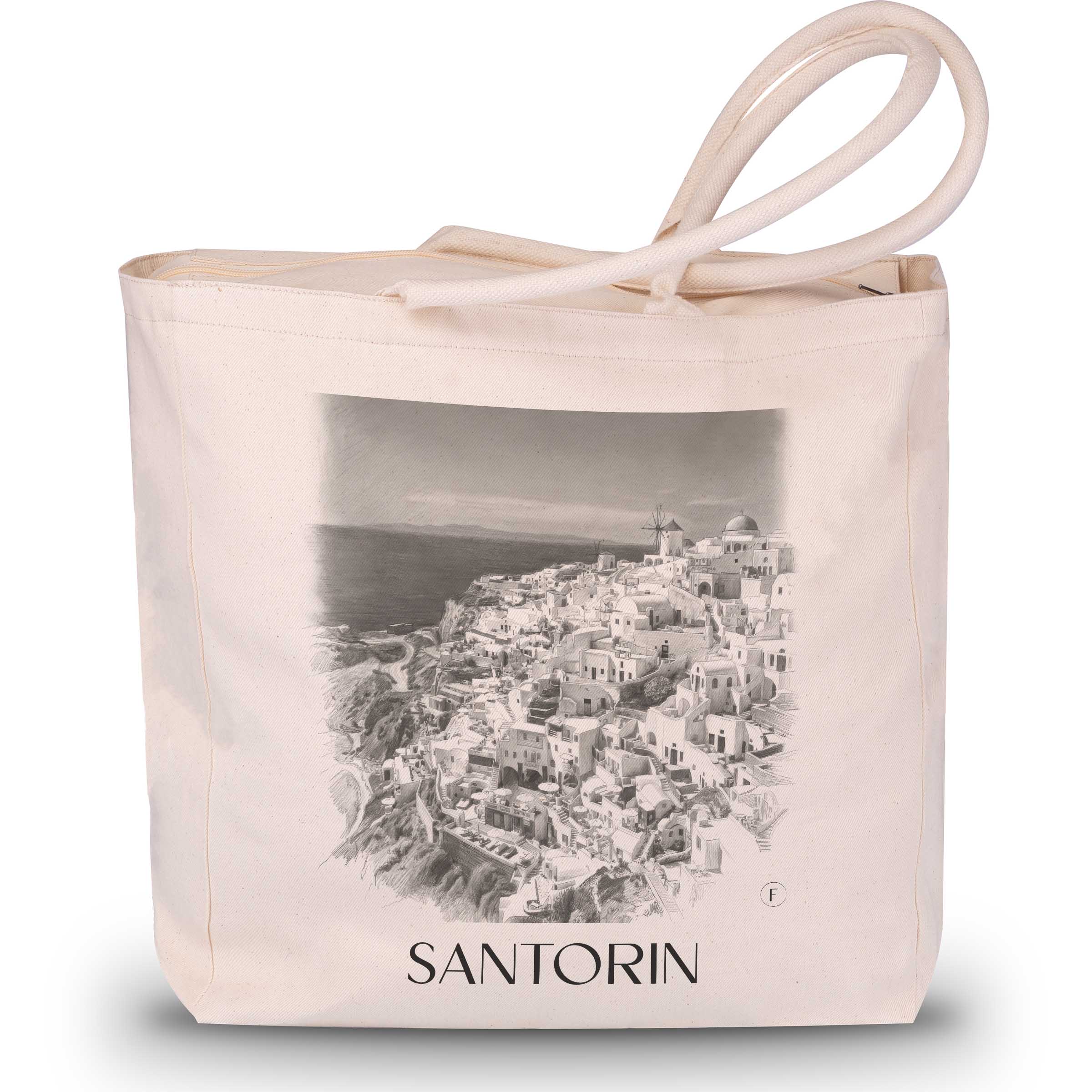 santorin-griechenland-einkaufstasche-bleistift-zeichnung-drawing
