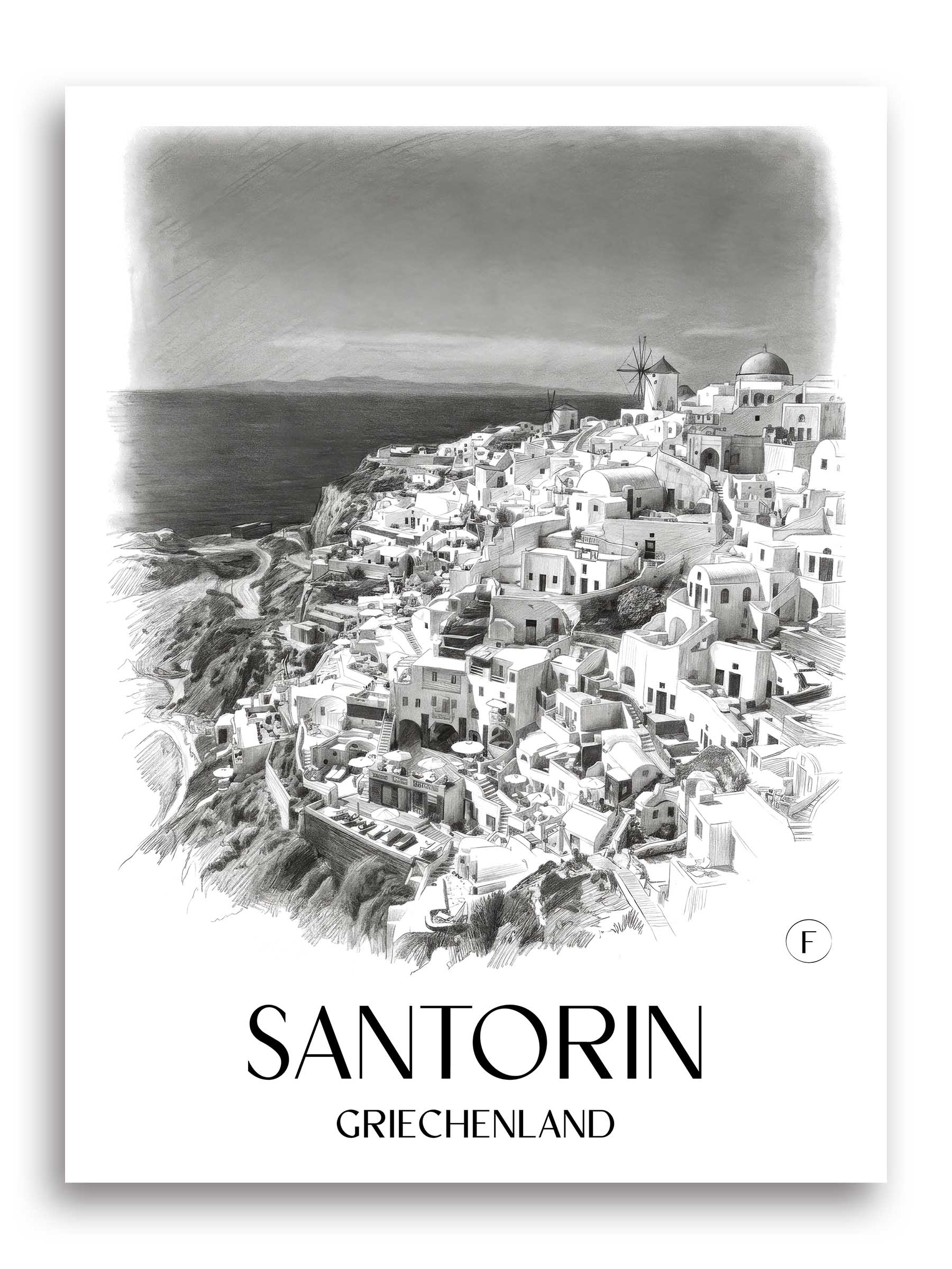 santorin-griechenland-poster-bleistift-zeichnung-drawing