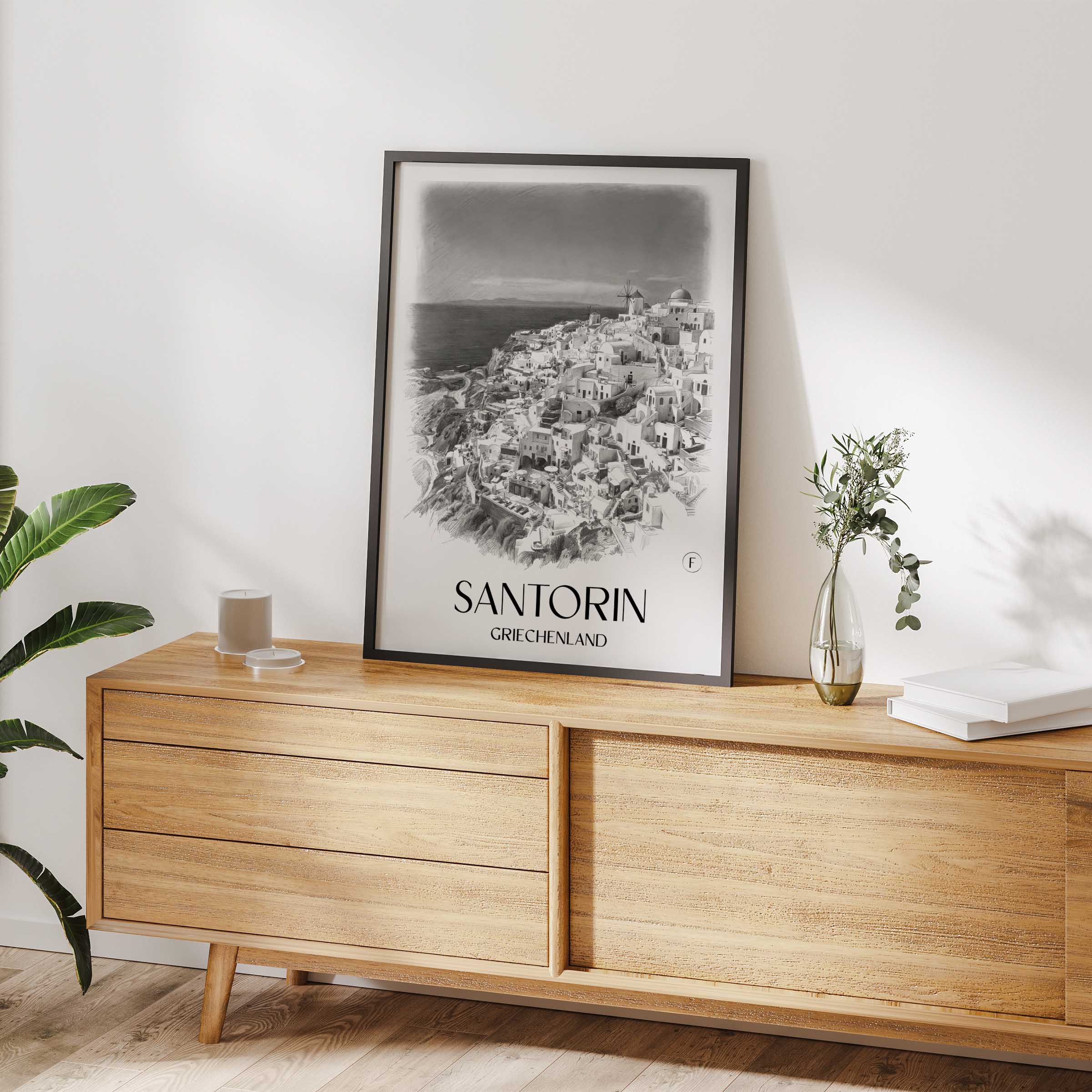 santorin-griechenland-poster-bleistift-zeichnung-drawing