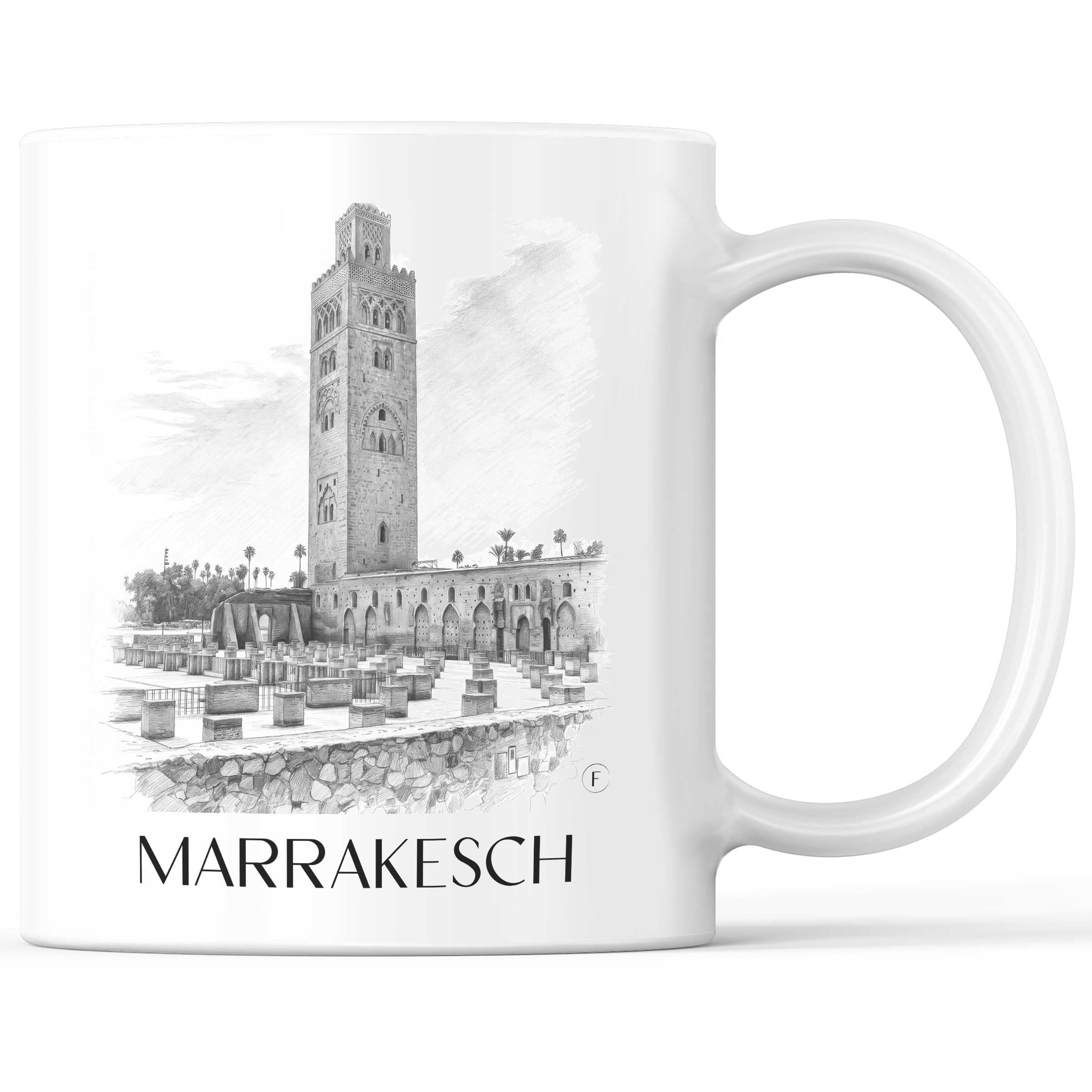 Marrakesch - Marokko Becher - Kaffeetasse im Zeichnung Stil