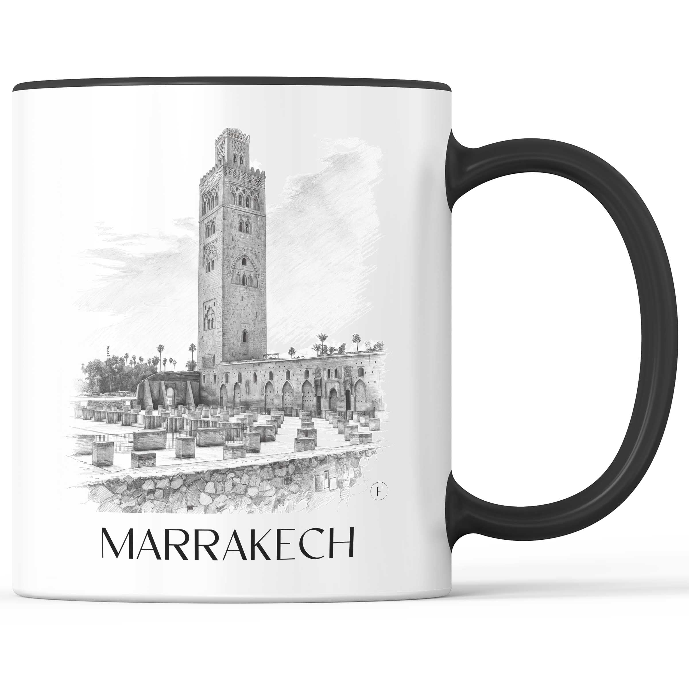 Marrakesch - Marokko Becher - Kaffeetasse im Zeichnung Stil