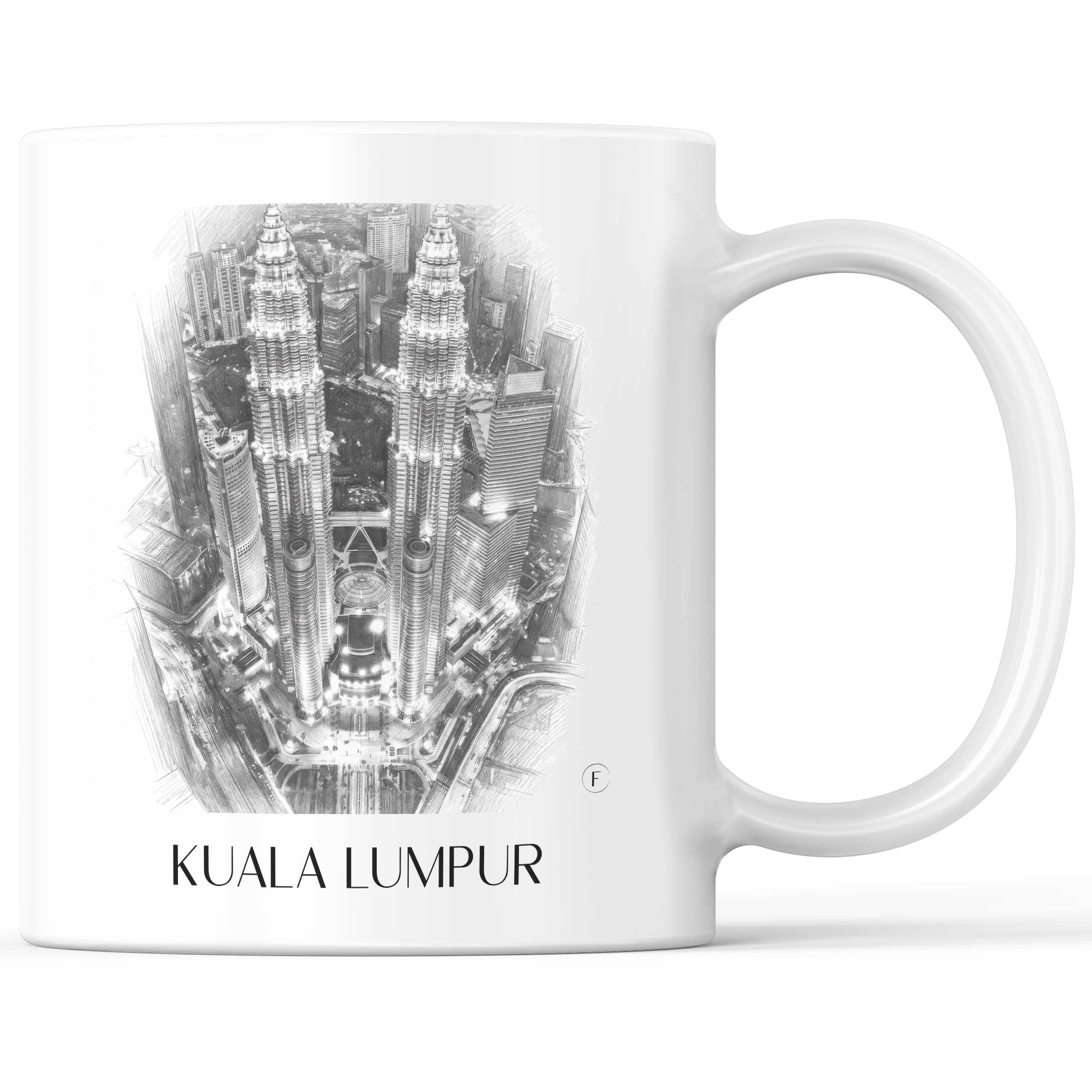 Kuala Lumpur - Malaysia Becher - Kaffeetasse im Zeichnung Stil