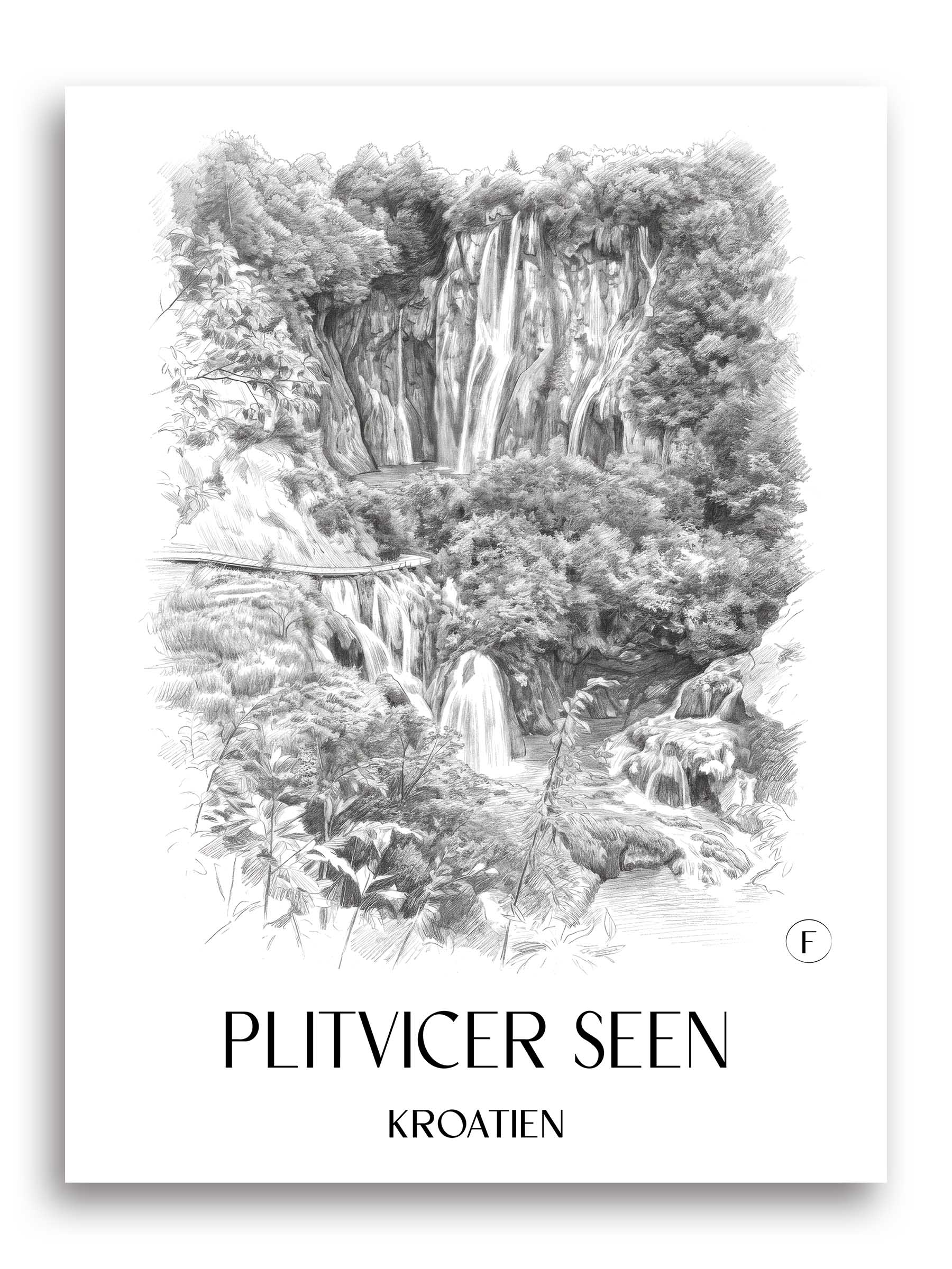 plitvicer-seen-kroatien-poster-bleistift-zeichnung-drawing