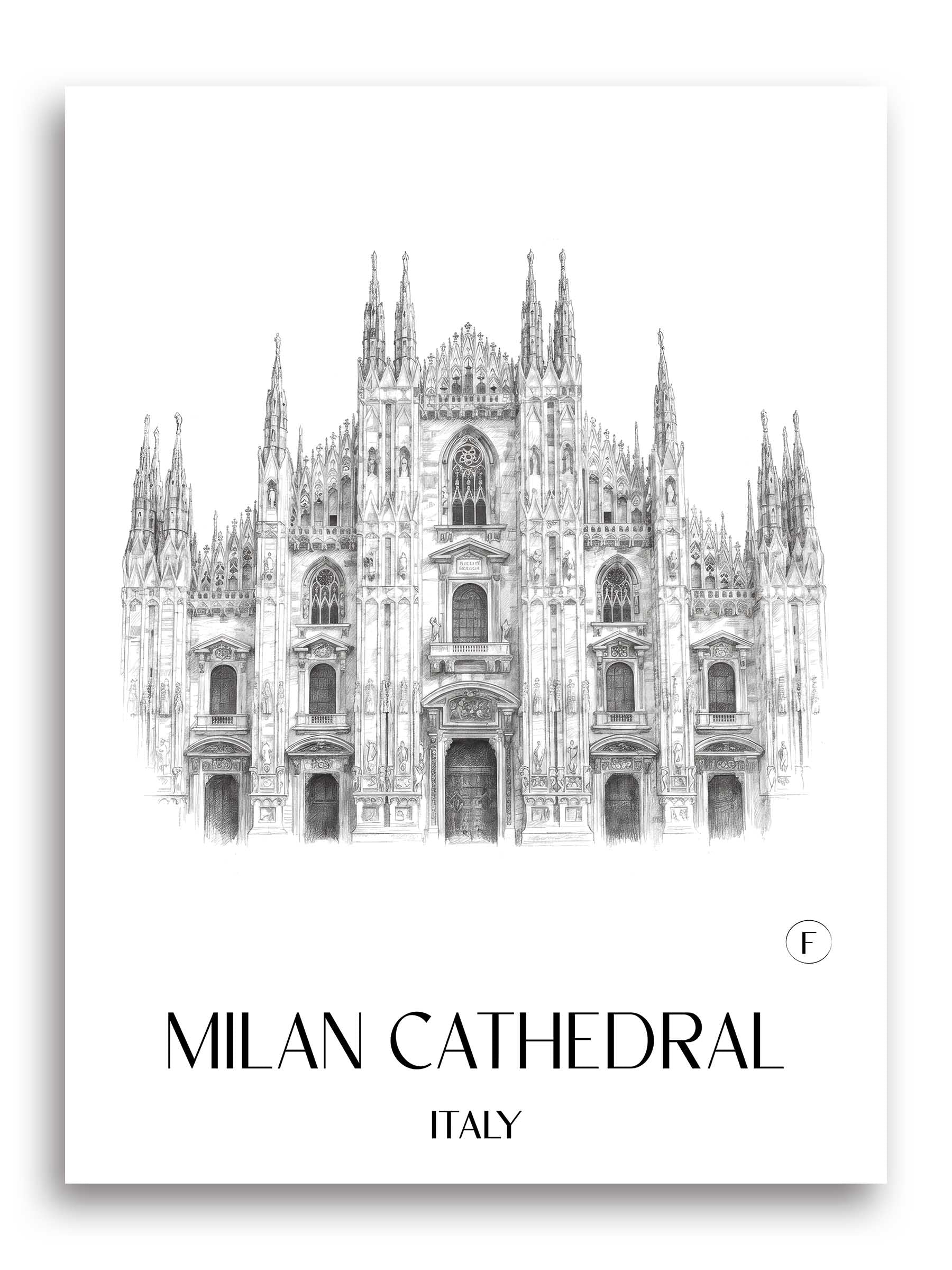 Mailänder Dom Poster - - Italien Kunstdruck - Zeichnung von A4 bis A1