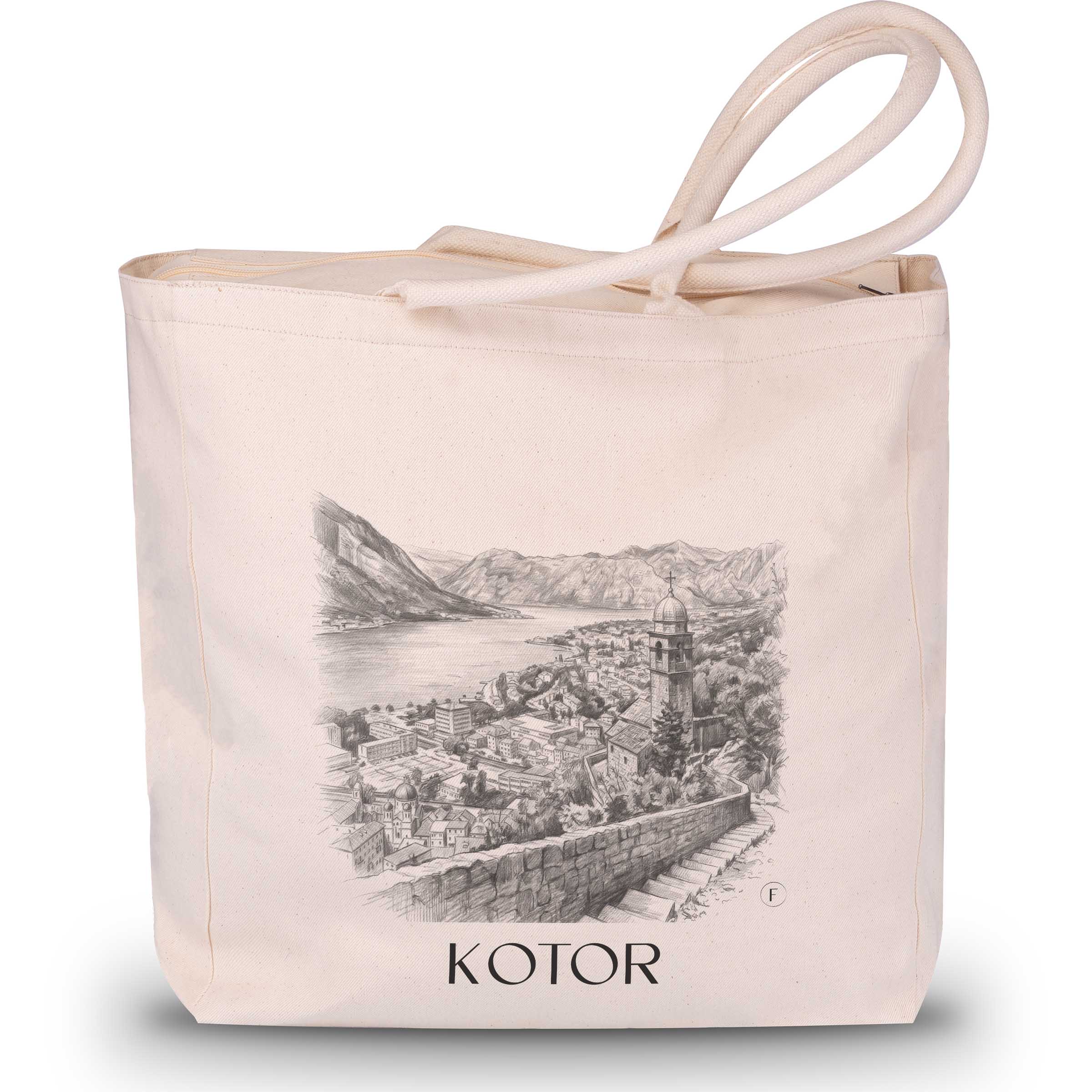 kotor-montenegro-einkaufstasche-bleistift-zeichnung-drawing