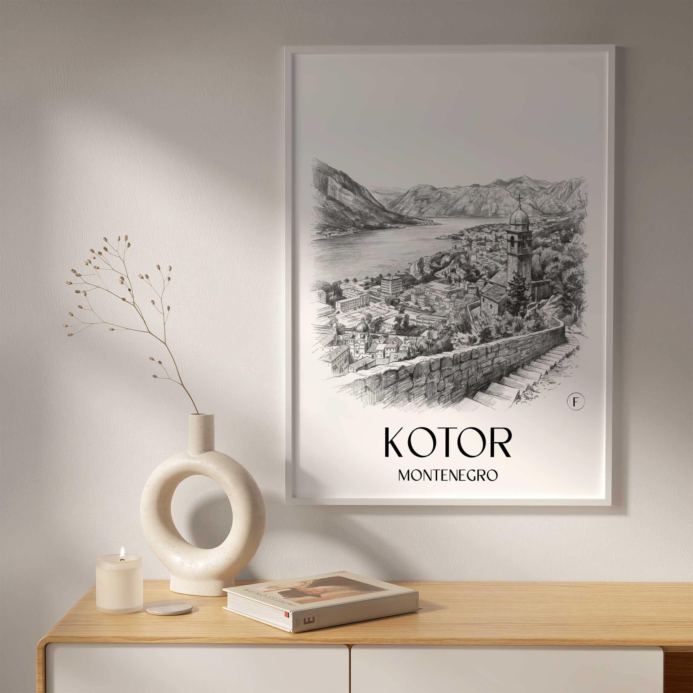 kotor-montenegro-poster-bleistift-zeichnung-drawing