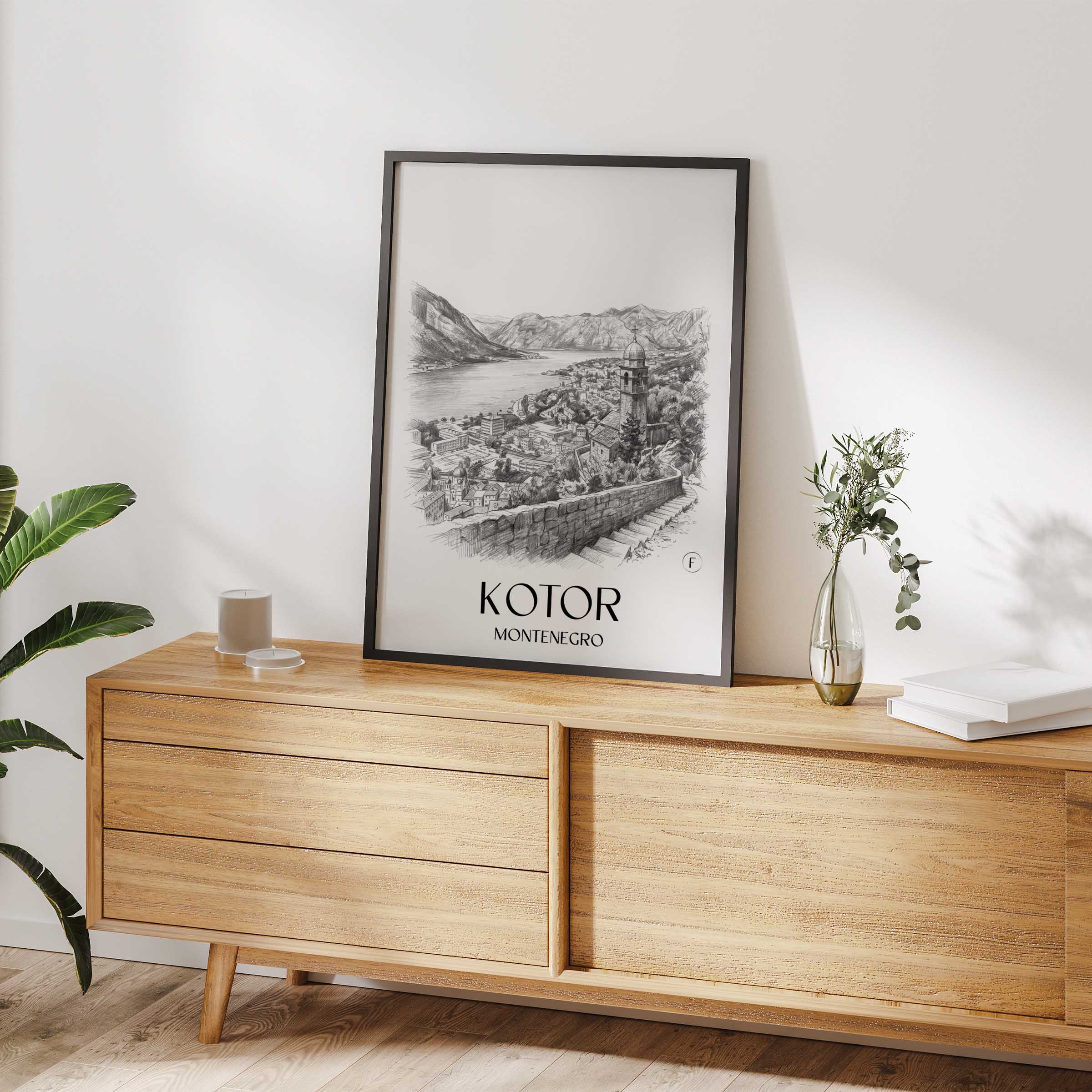 kotor-montenegro-poster-bleistift-zeichnung-drawing