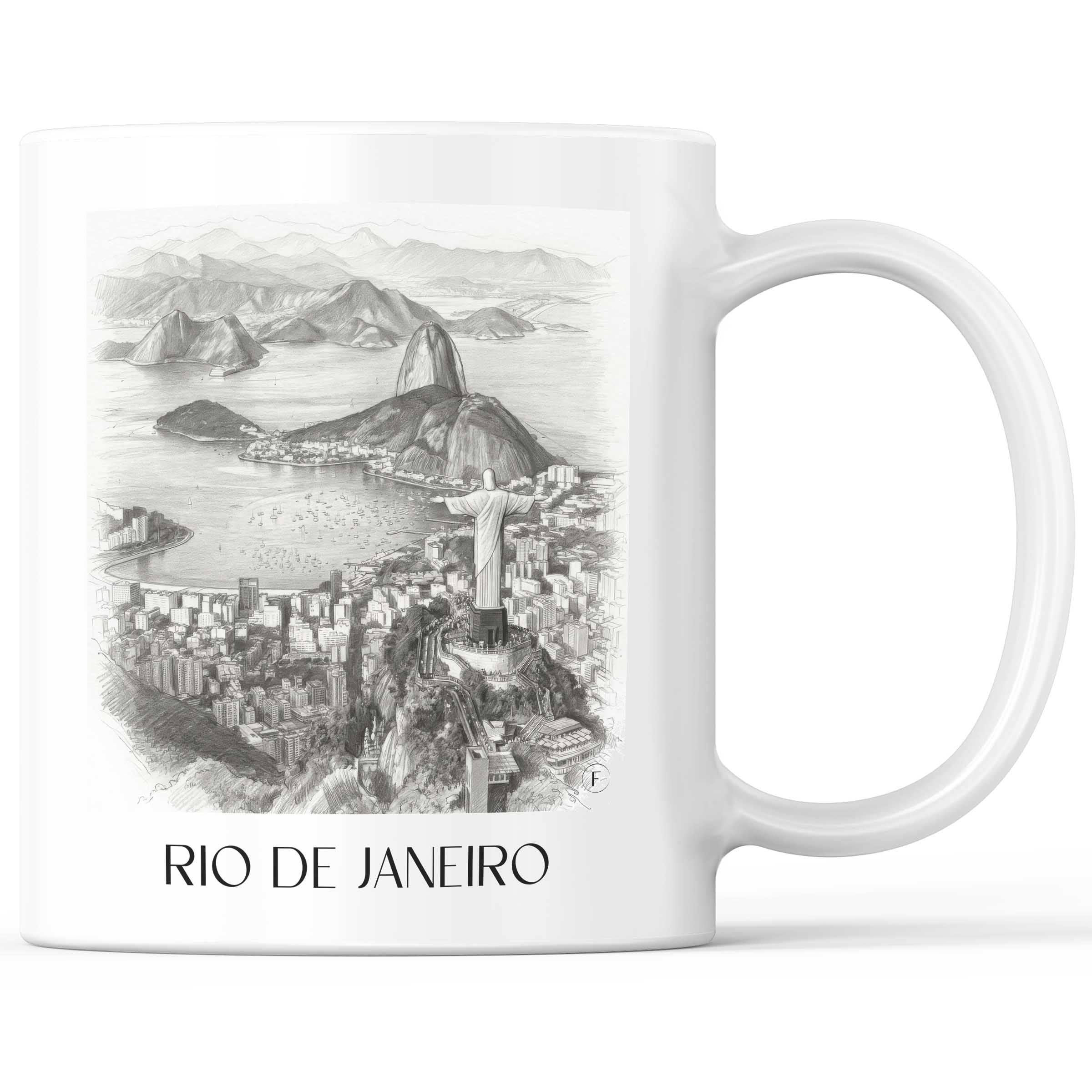 Rio de Janeiro - Brasilien Becher - Kaffeetasse im Zeichnung Stil