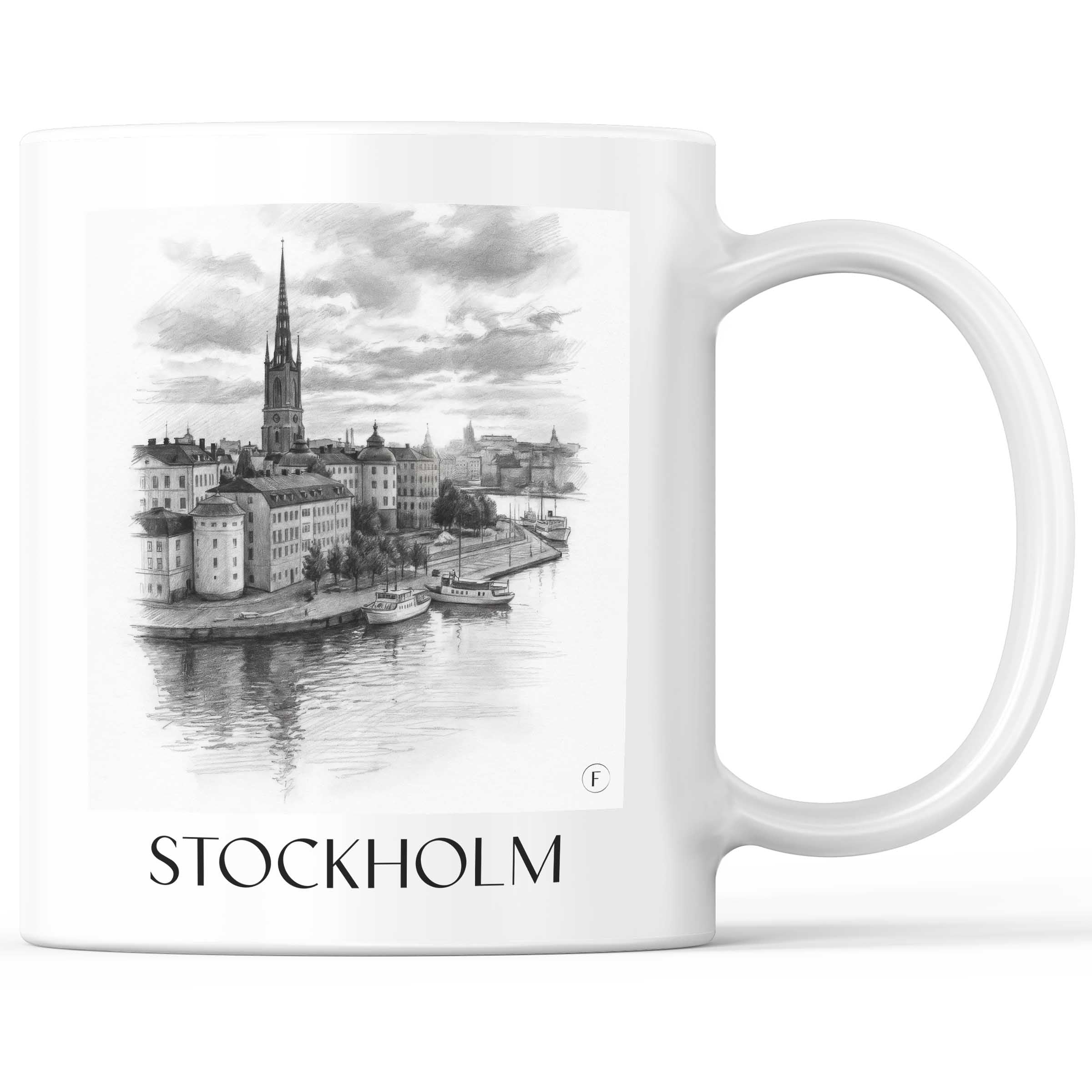 Stockholm - Schweden Becher - Kaffeetasse im Zeichnung Stil