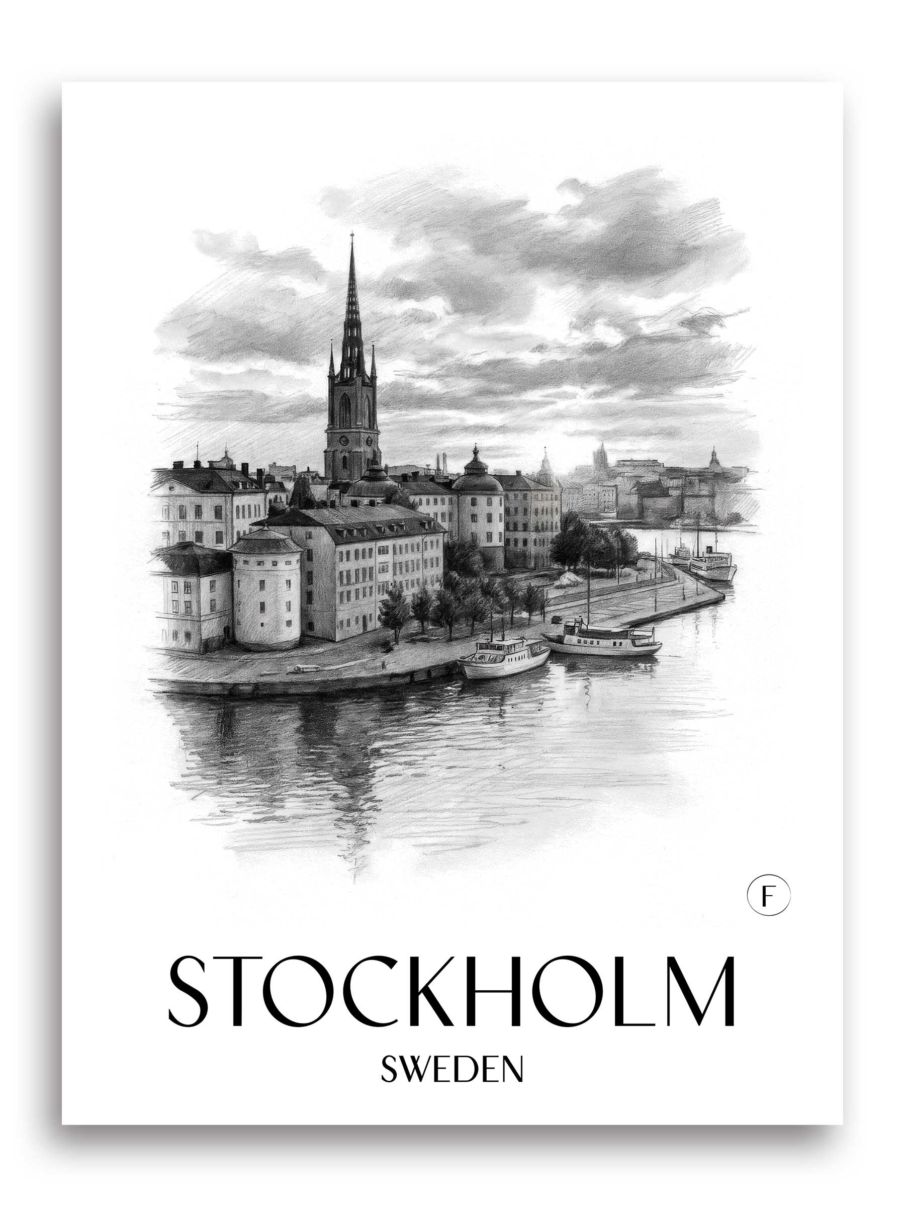 Stockholm Poster - - Schweden Kunstdruck - Zeichnung von A4 bis A1