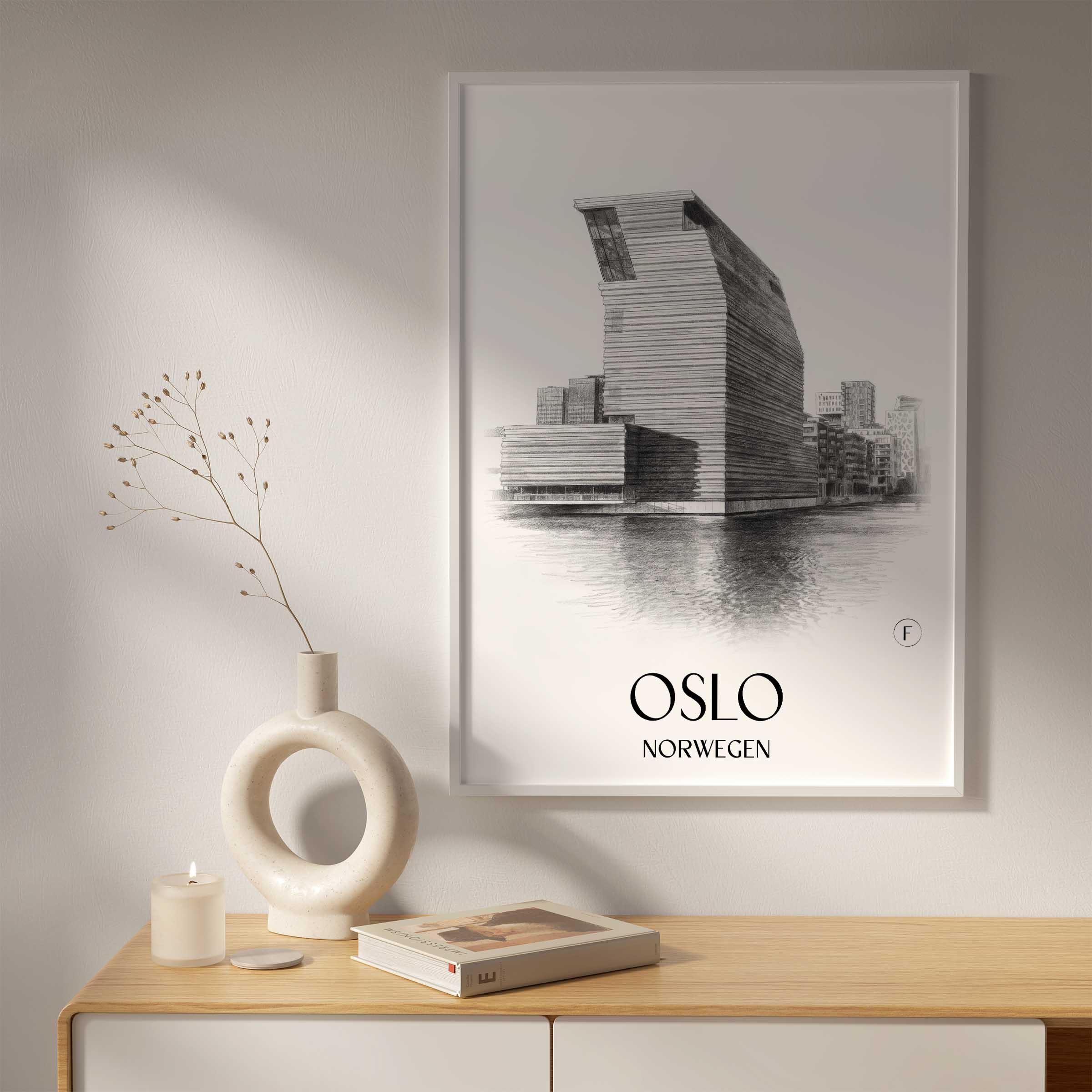 oslo-norwegen-poster-bleistift-zeichnung-drawing