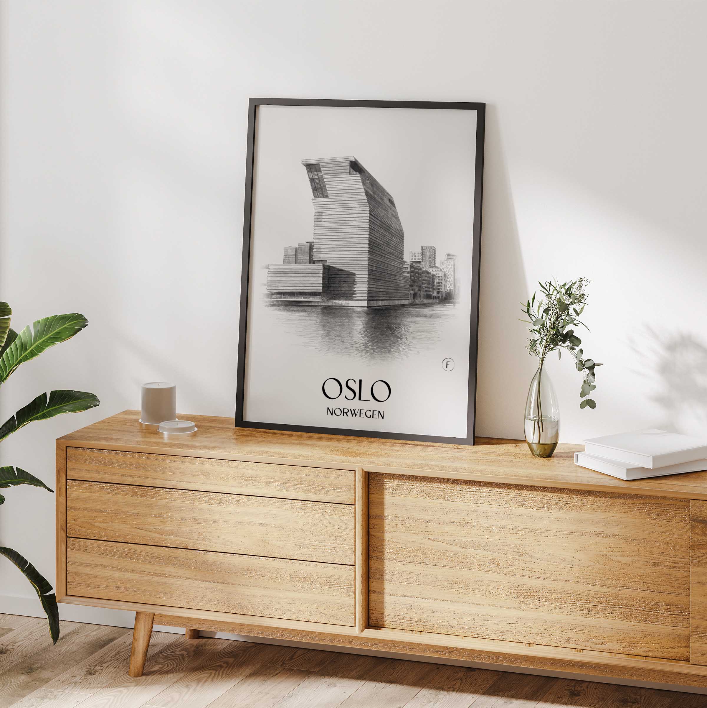 oslo-norwegen-poster-bleistift-zeichnung-drawing