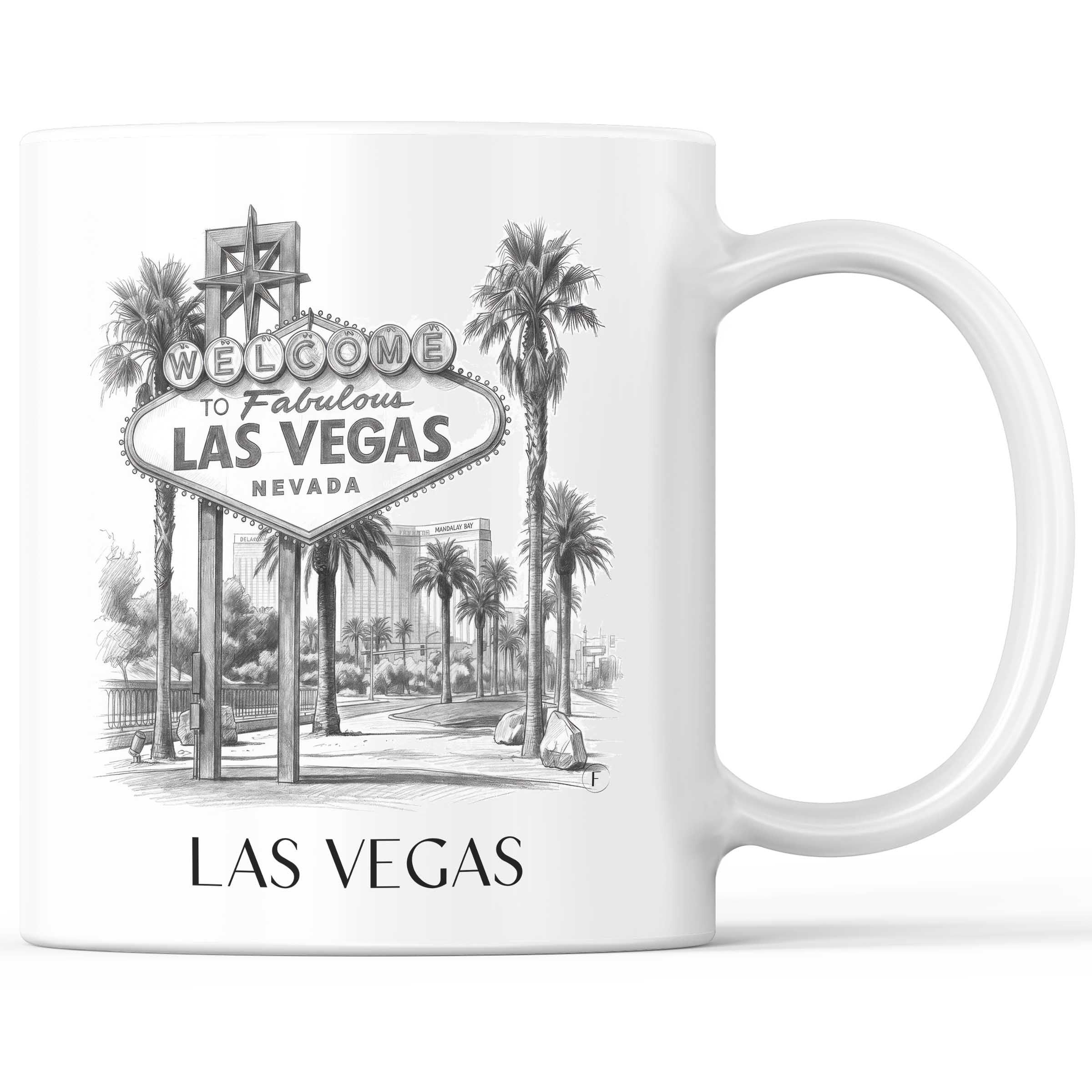 Las Vegas - Vereinigte Staaten Becher - Kaffeetasse im Zeichnung Stil