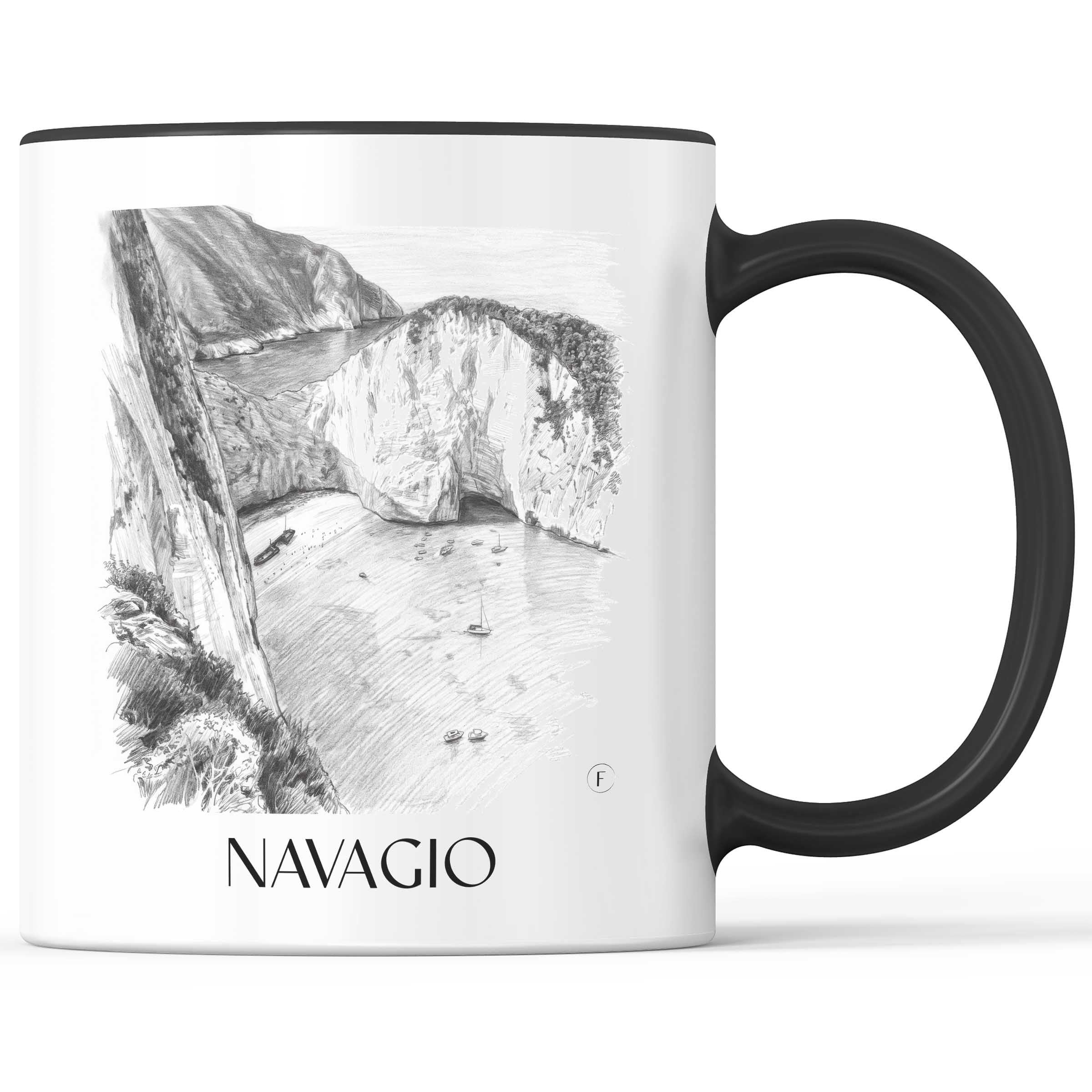 Navagio Kaffeebecher - Zakynthos - Griechenland Becher - Kaffeetasse im Zeichnung Stil