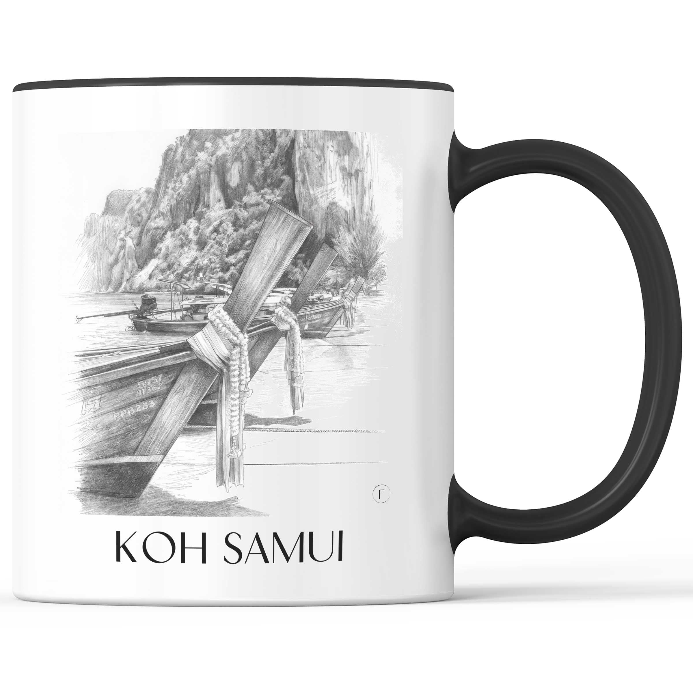 Koh Samui - Thailand Becher - Kaffeetasse im Zeichnung Stil
