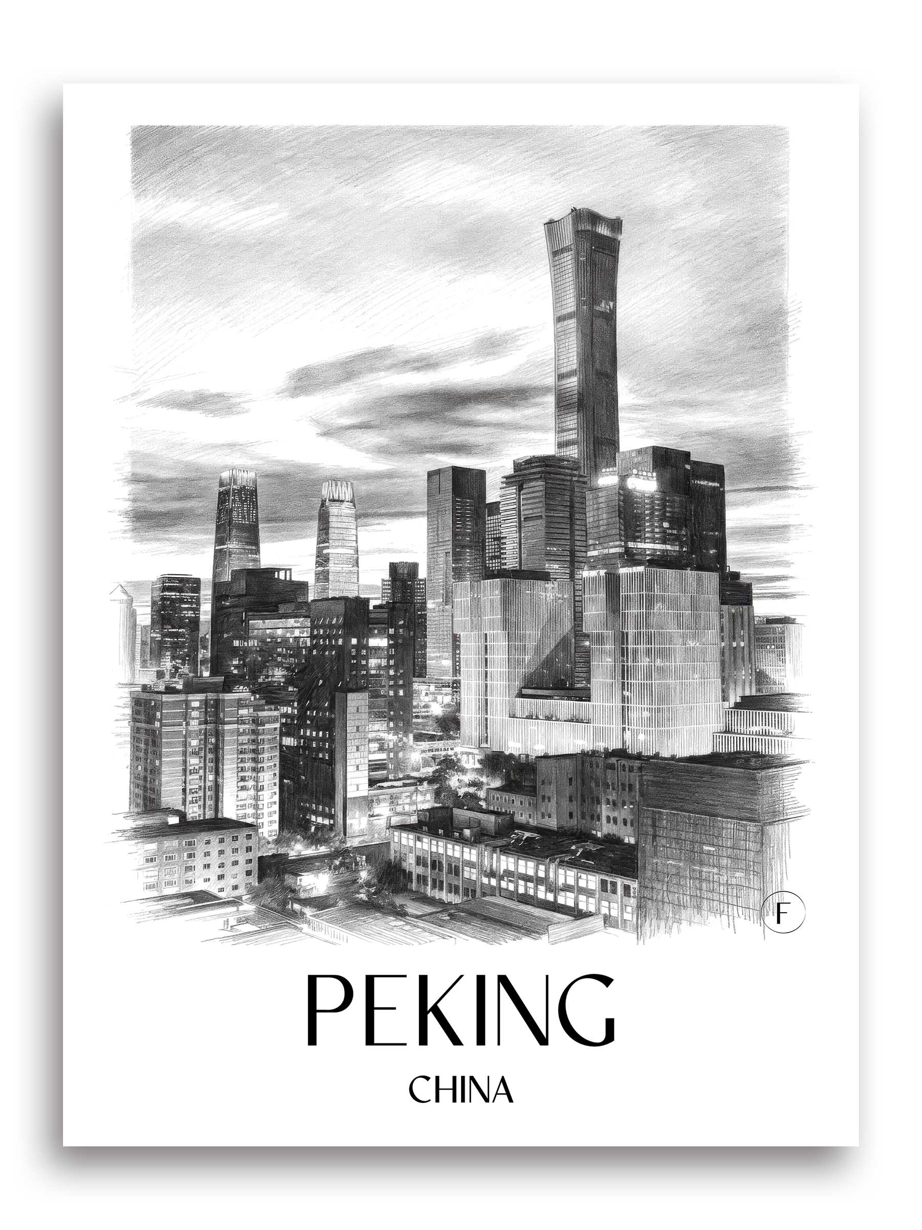 peking-china-poster-bleistift-zeichnung-drawing