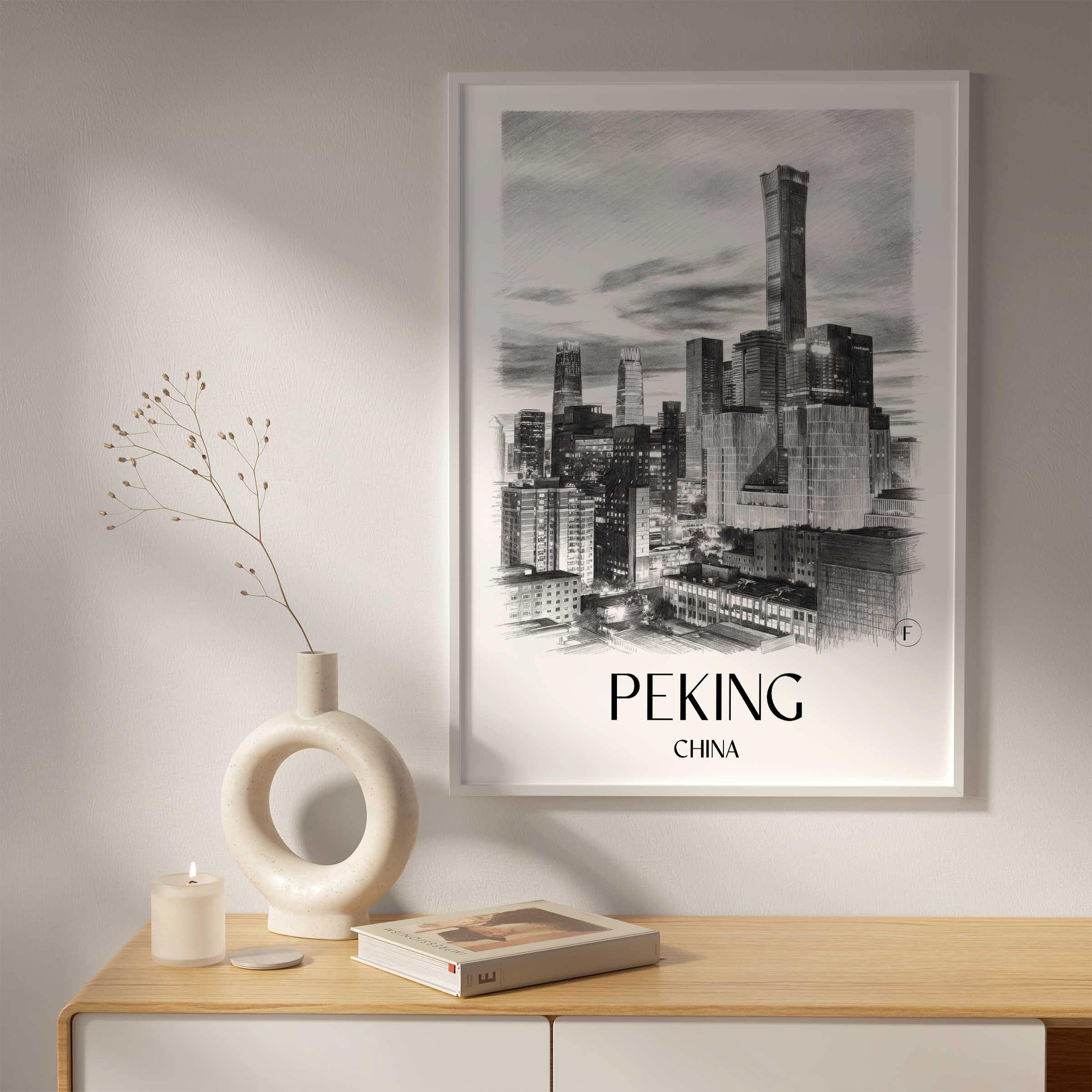 peking-china-poster-bleistift-zeichnung-drawing