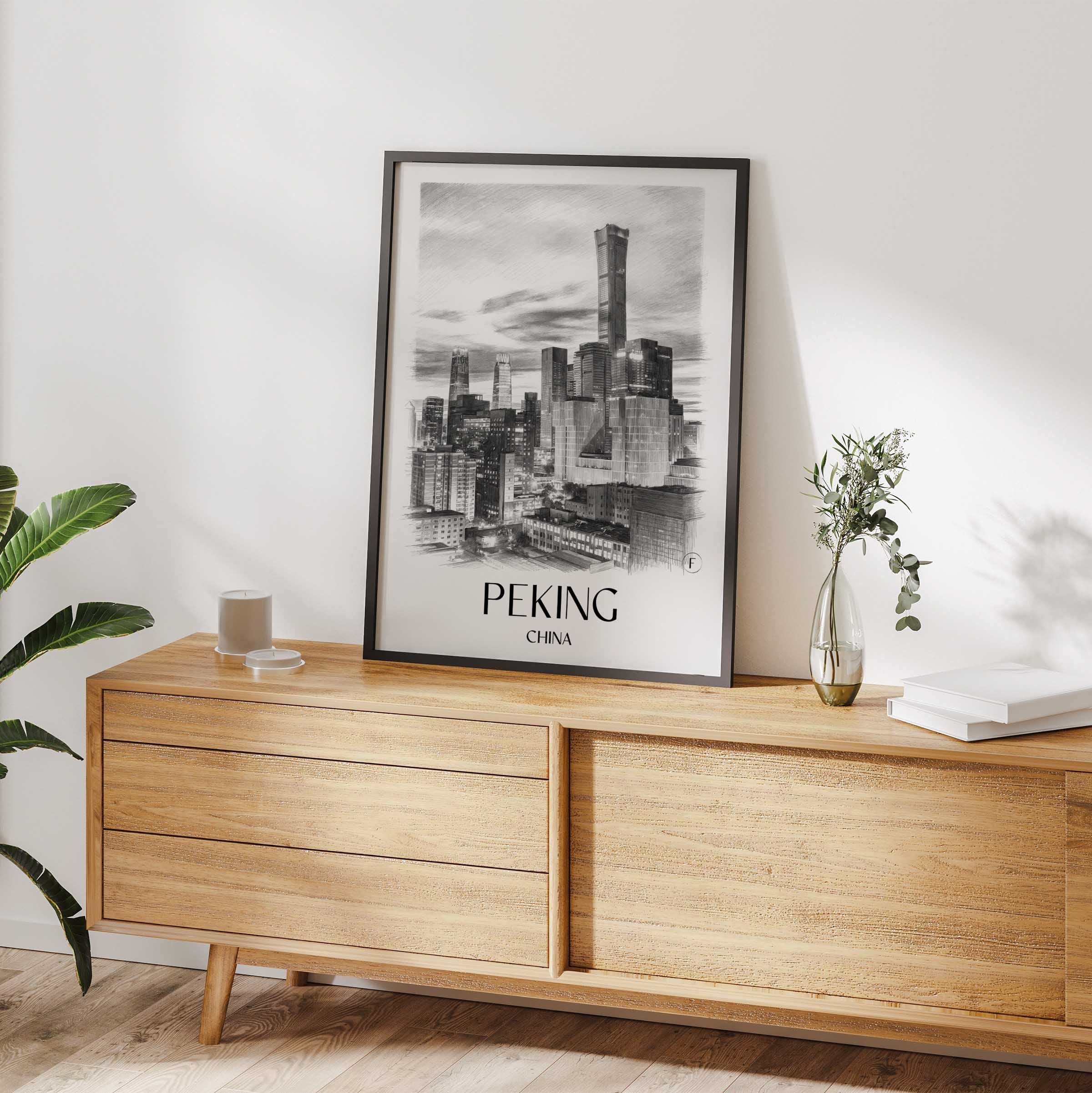 peking-china-poster-bleistift-zeichnung-drawing
