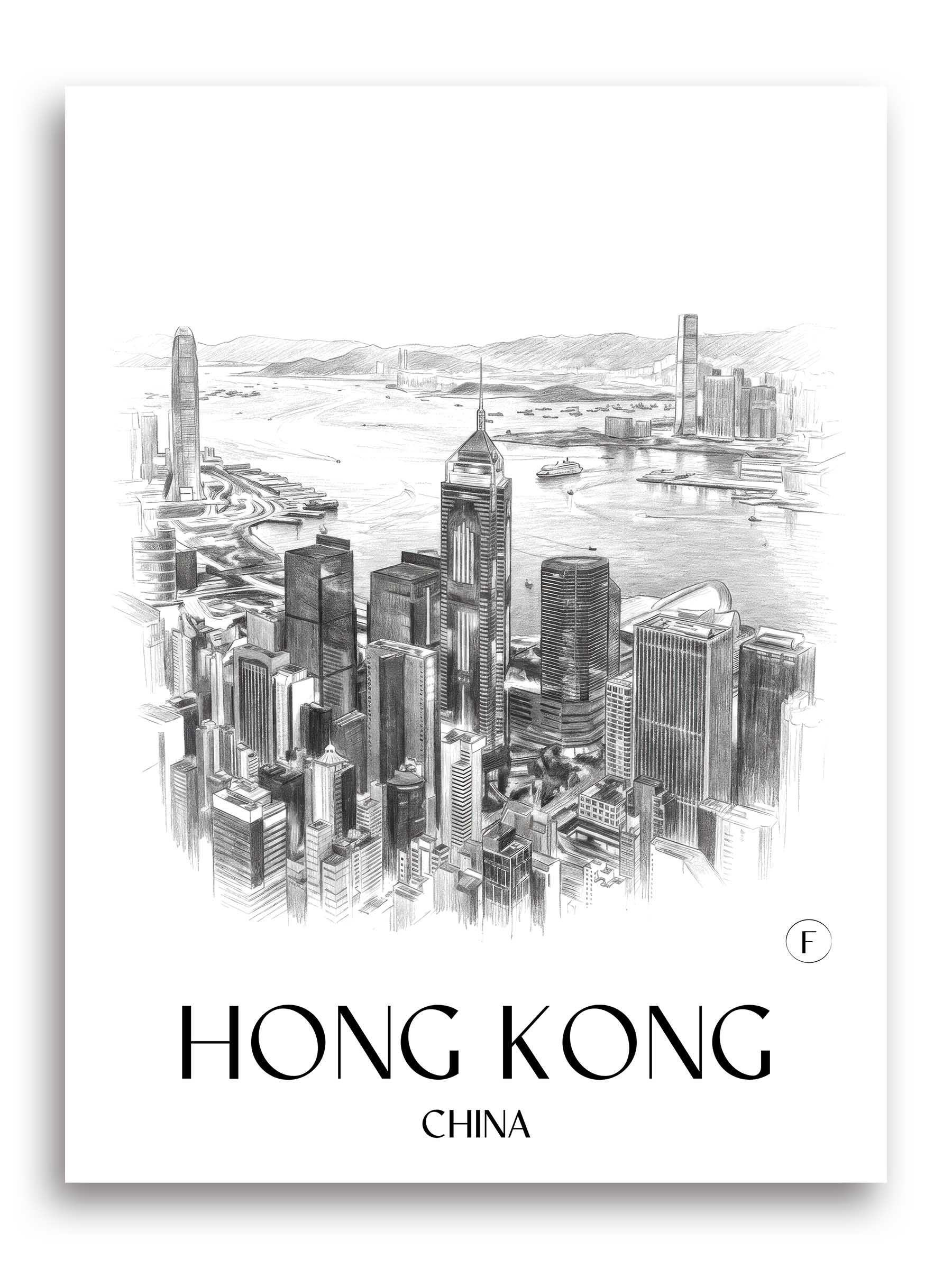 hong-kong-china-poster-bleistift-zeichnung-drawing