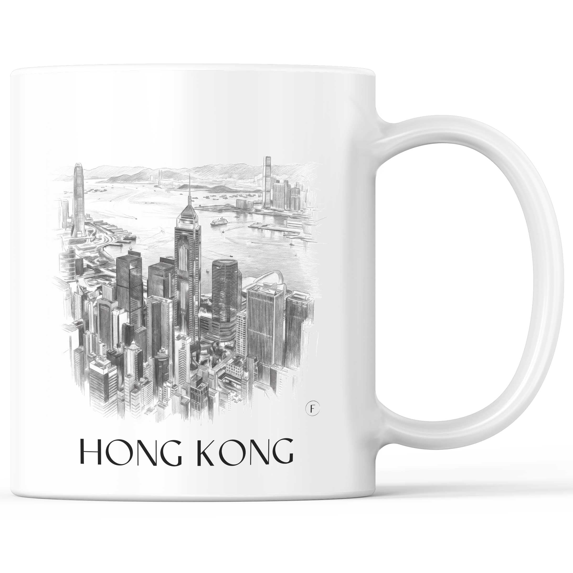 Hong Kong - China Becher - Kaffeetasse im Zeichnung Stil