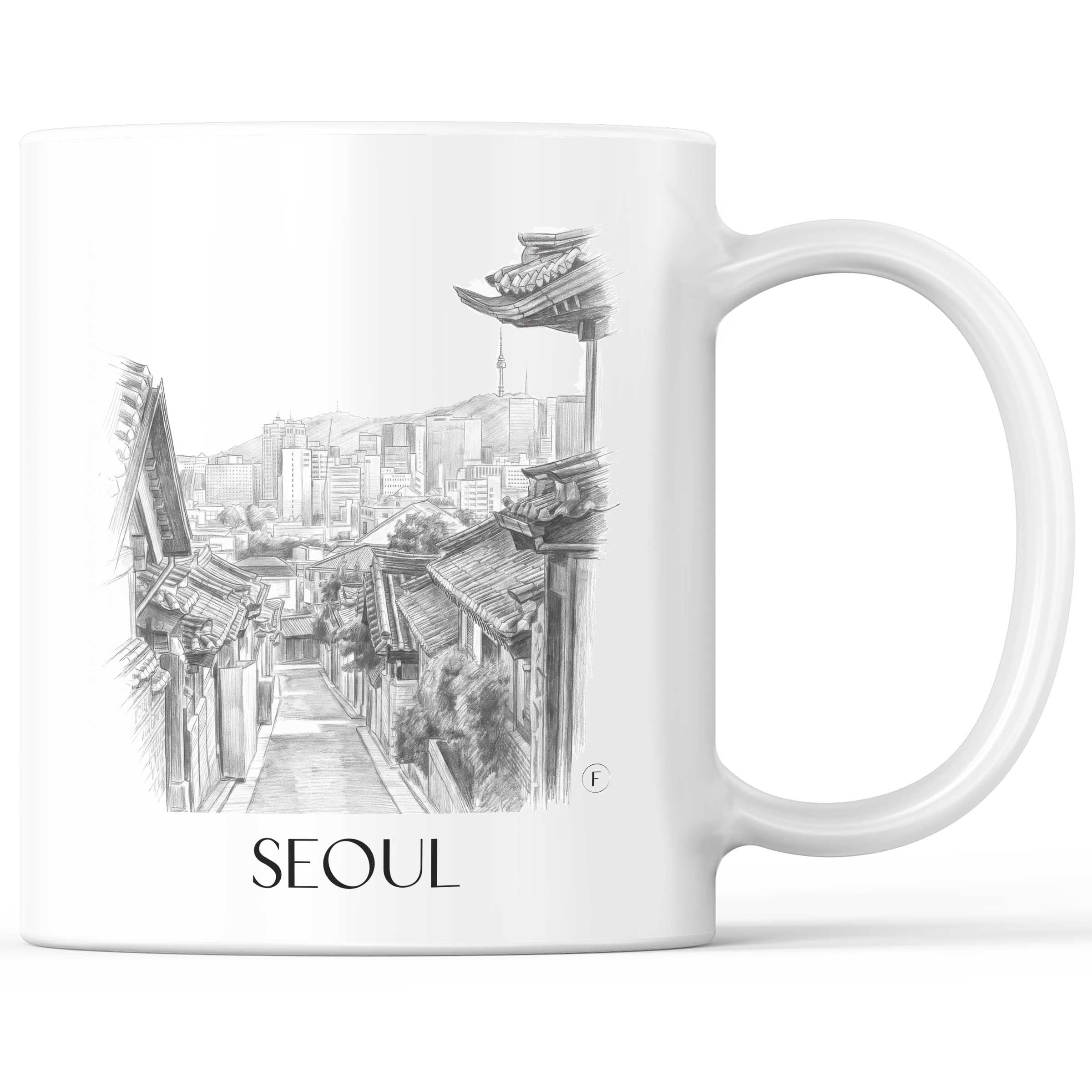 Seoul - Südkorea Becher - Kaffeetasse im Zeichnung Stil